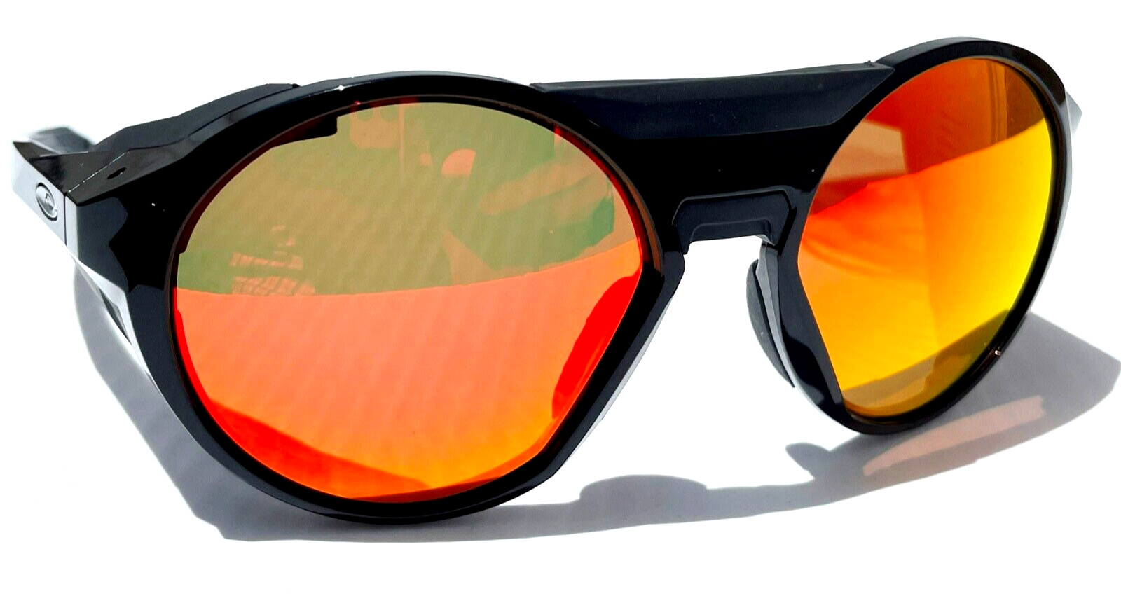 Oakley CLIFDEN Polished Black Round POLARIZED Galaxy Ruby Lens Sunglass 9440