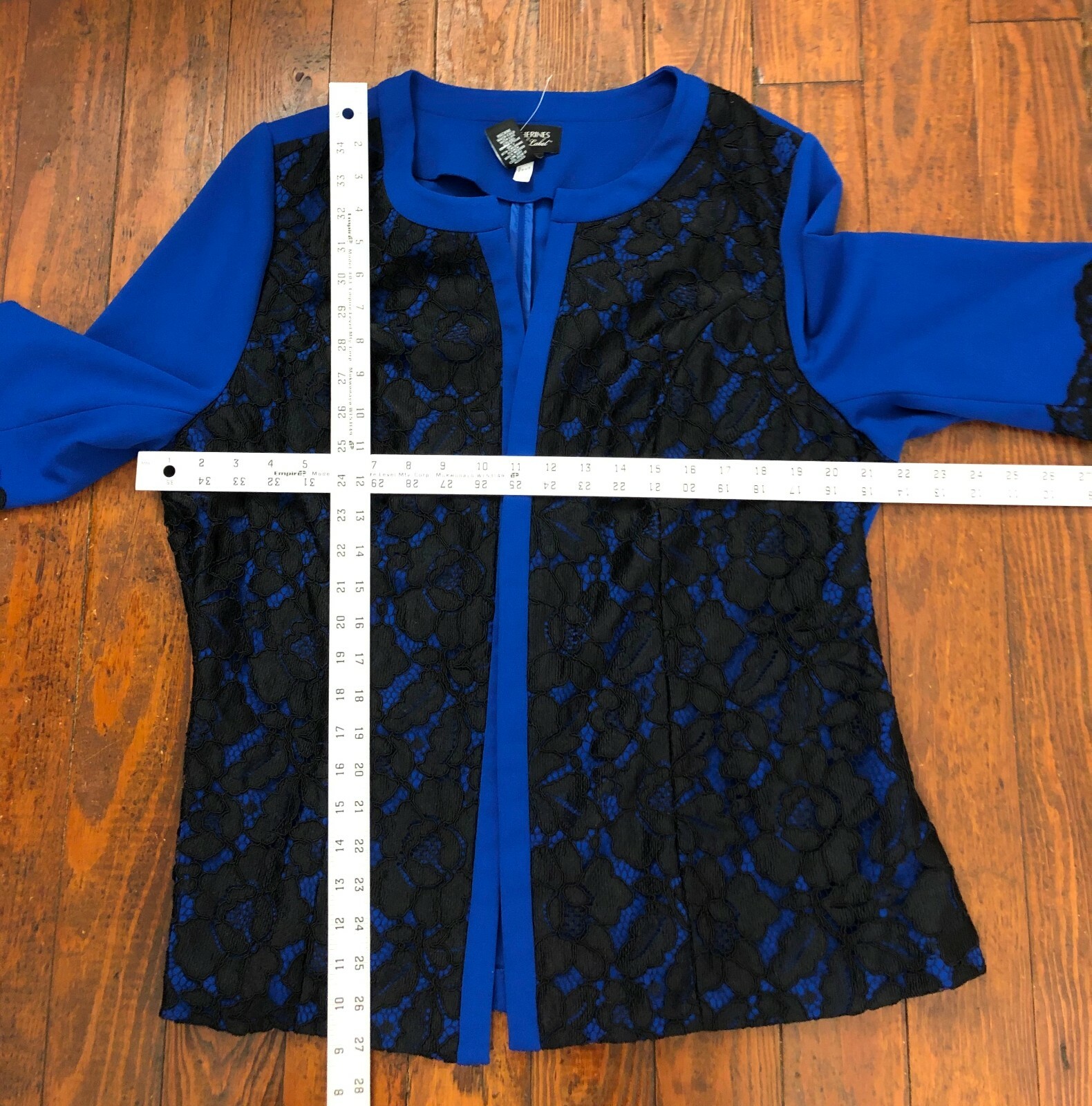Catherines Womens Open Top Royal Blue Black Lace Polyester Spandex 0X 14 16W