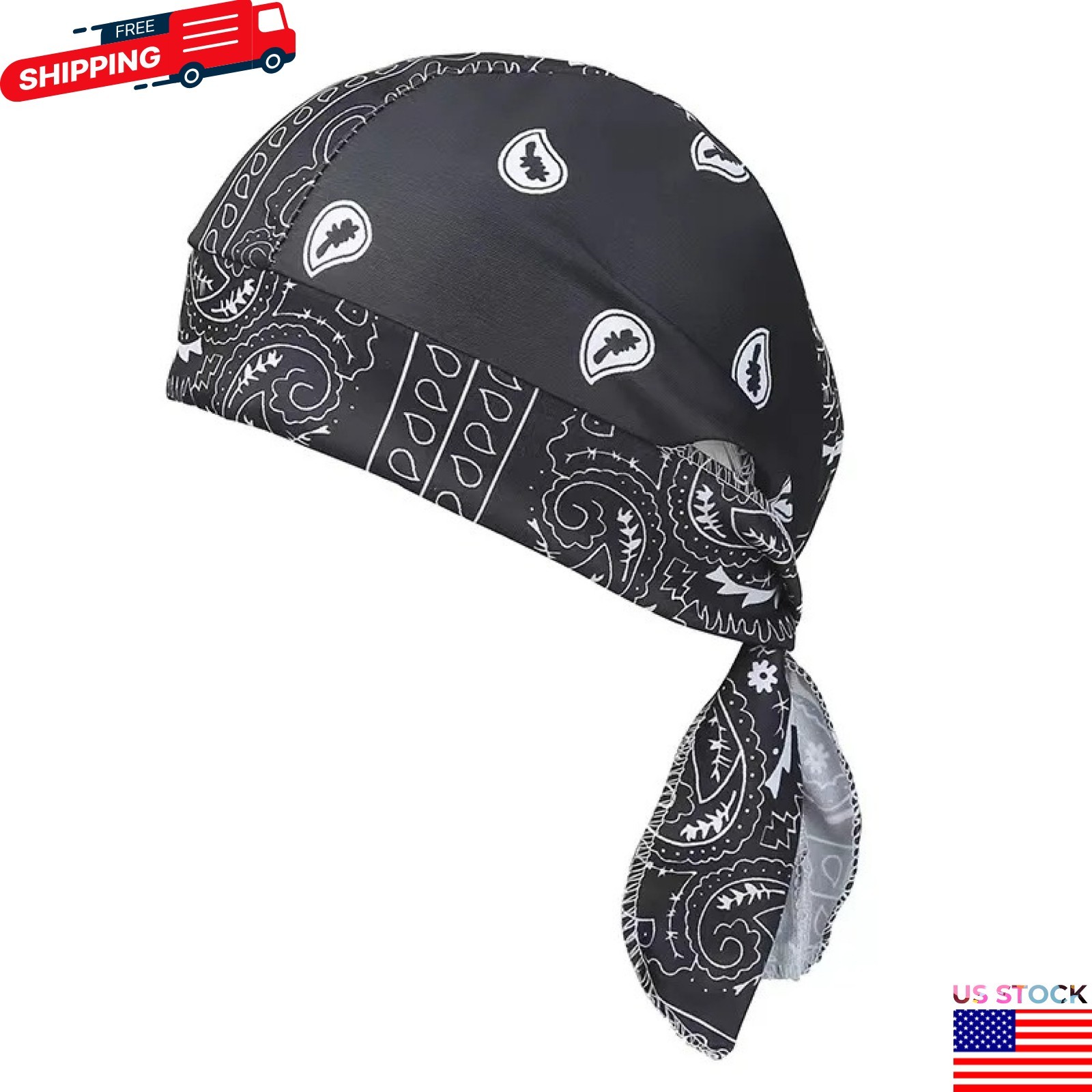 Elastic Motorcycle Wrap Biker Du Bandana Paisley Doo Rag Head Skull Cap Durag US