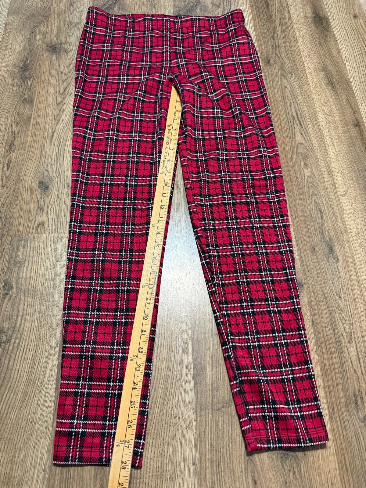Forever 21 Pants Women’s Size Large Red Black White Plaid Straight