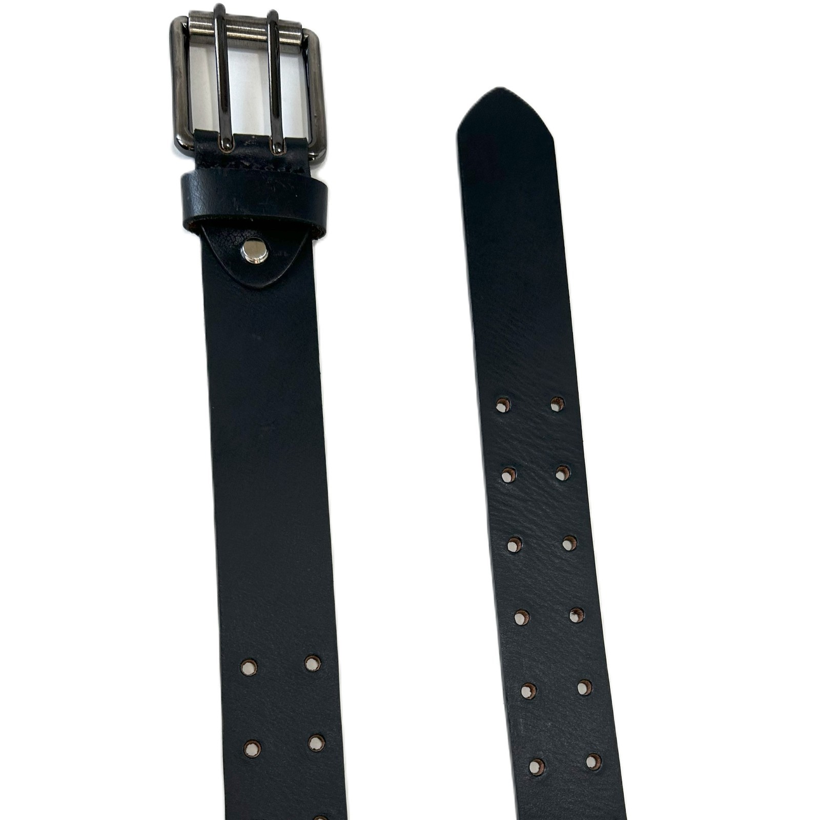 Men’s 2 Hole Double Prong FULL GRAIN Thick Leather Heavy Duty Belt 1.5″ width