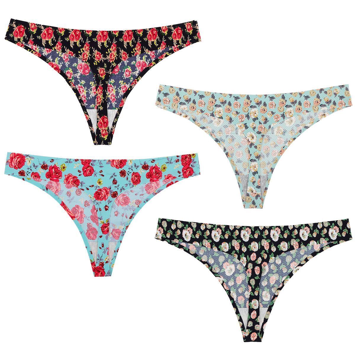 4 Pack Womens Sexy G-string Thongs T-back Underwear Panties Lingeries Sleepwear