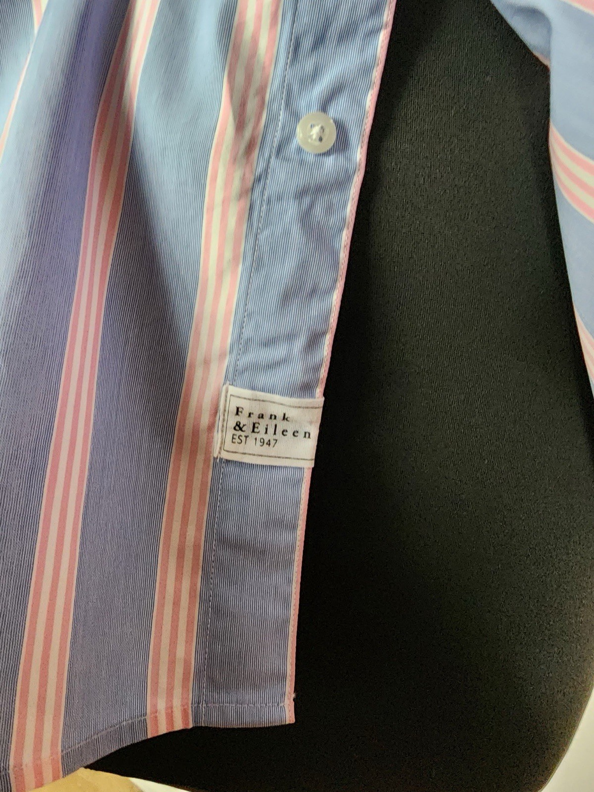 Frank & Eileen Eileen Blue Pink Stripe Italian Cotton Button Shirt Women’s S