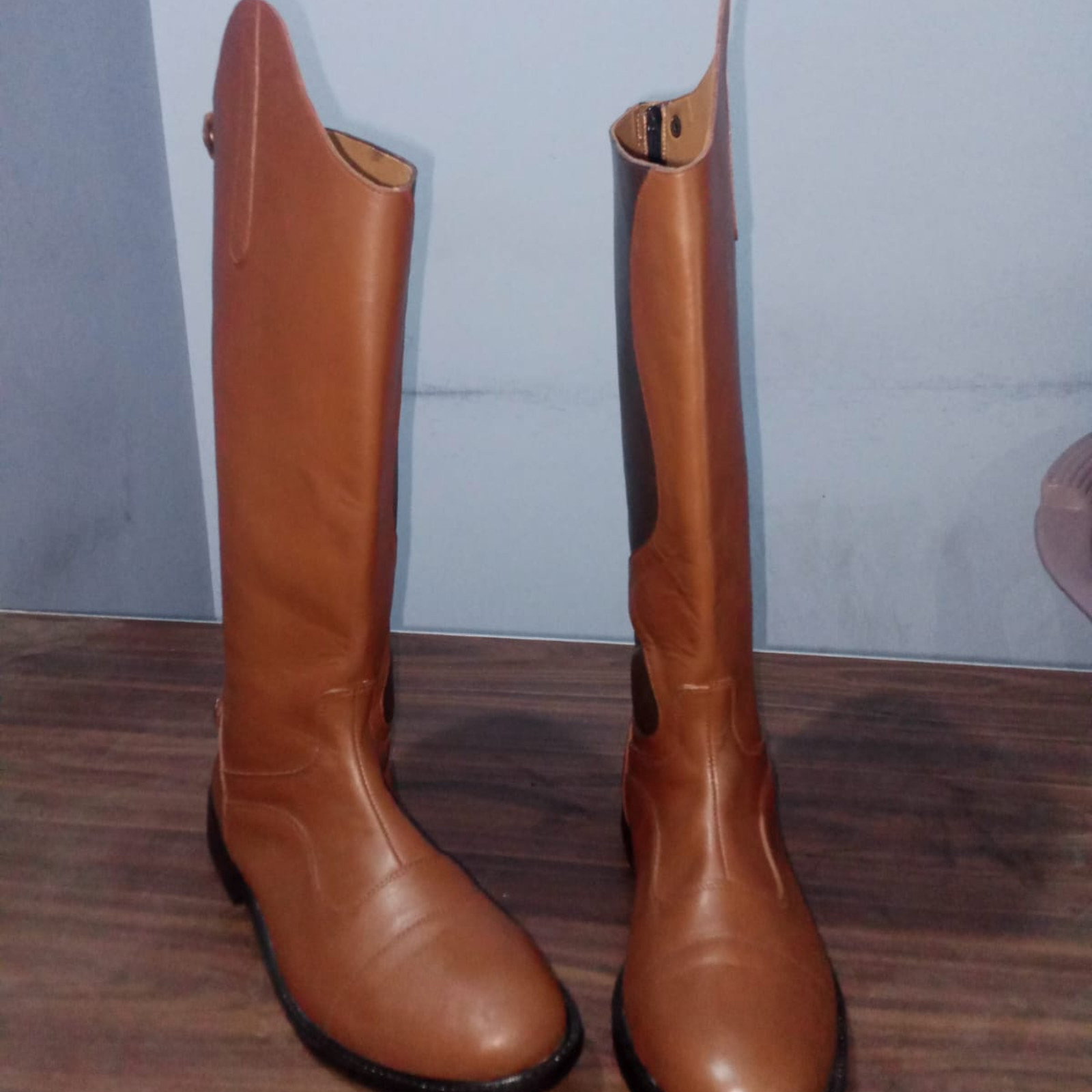 Men’s Brown Leather Riding Boots, Customization Handmade Long Leather Boots For