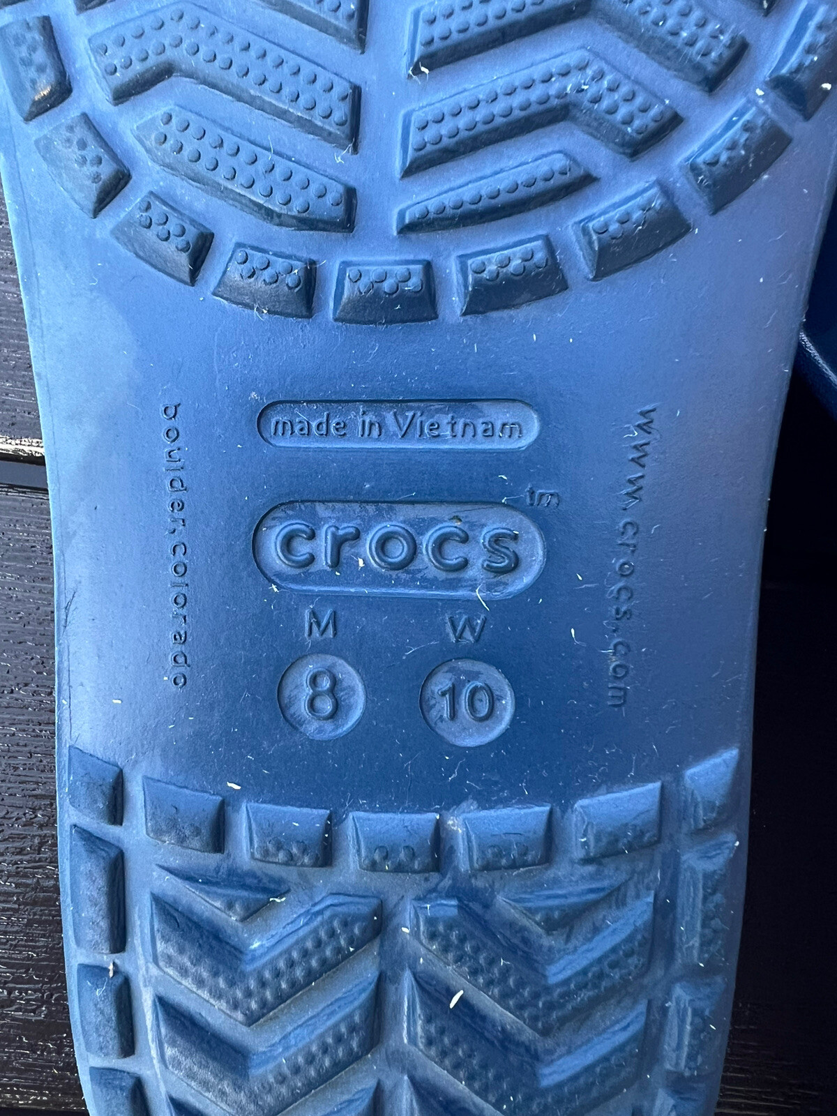 Crocs Men (8) and Women (10) Crocband II Slides Navy/Pepper Relaxed Fit
