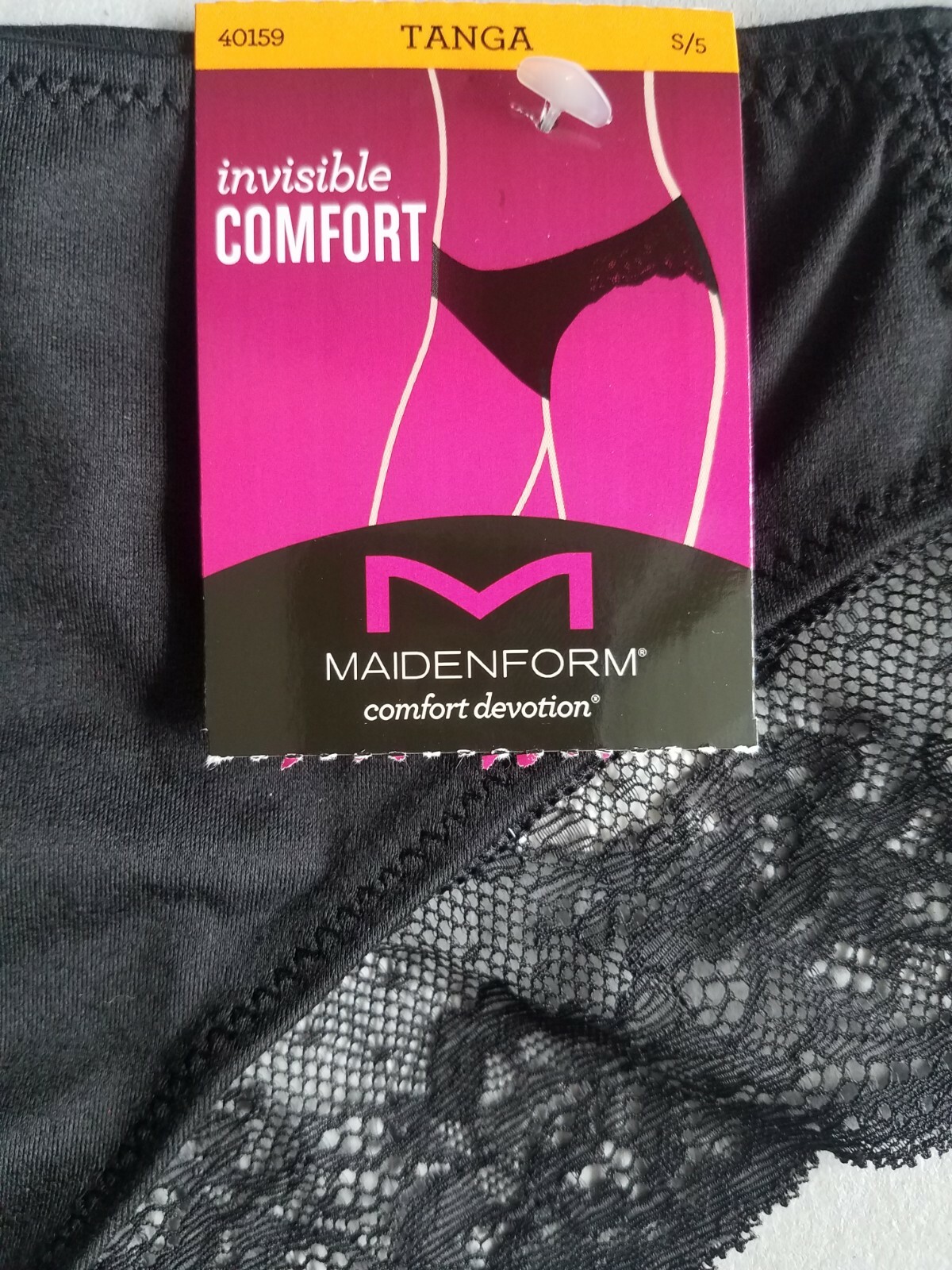 Maidenform Women’s Comfort Devotion Lace Back Tanga Underwear Black Small (5)