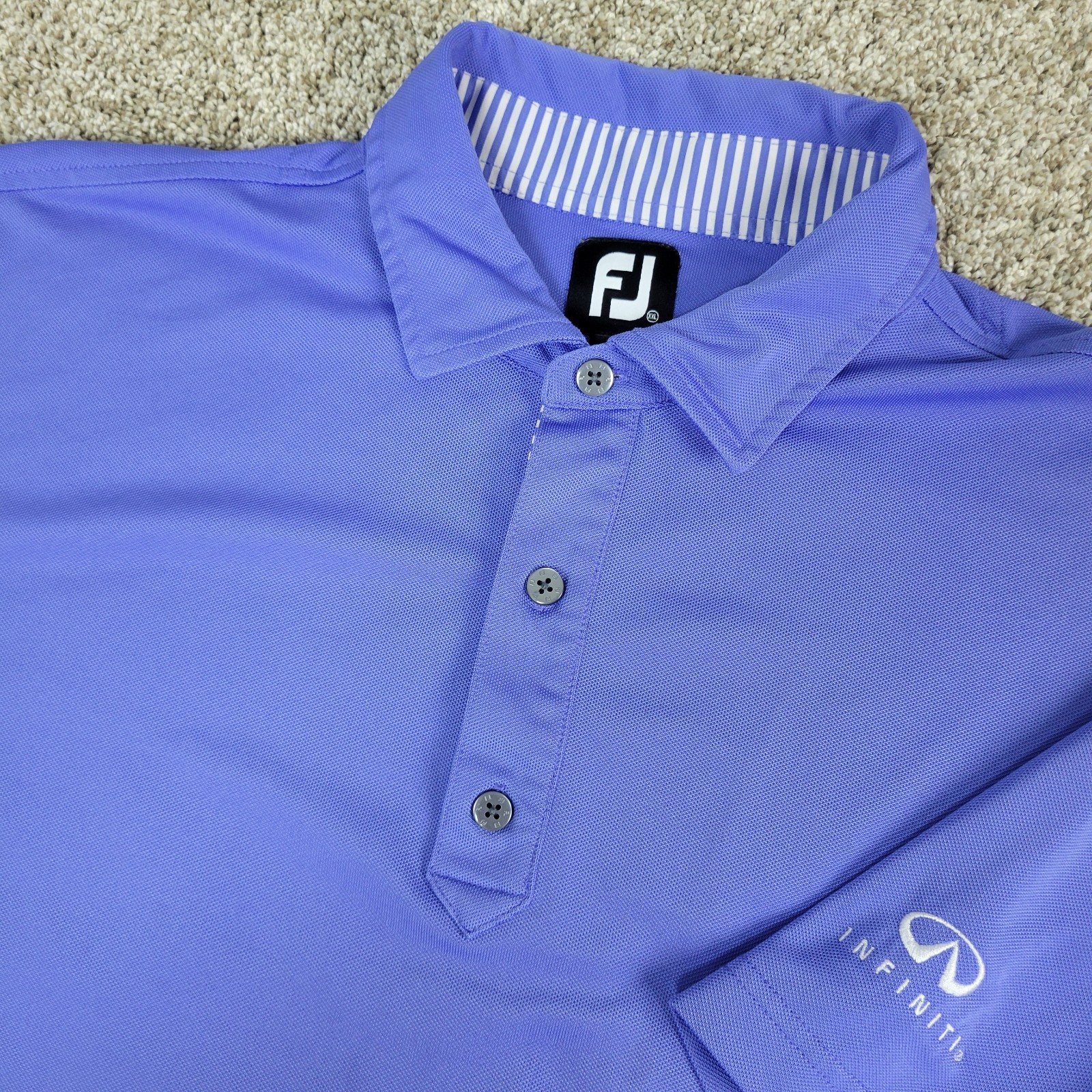 FootJoy Mens 2XL Solid Blue Performance Stretch Golf Polo Short Sleeve