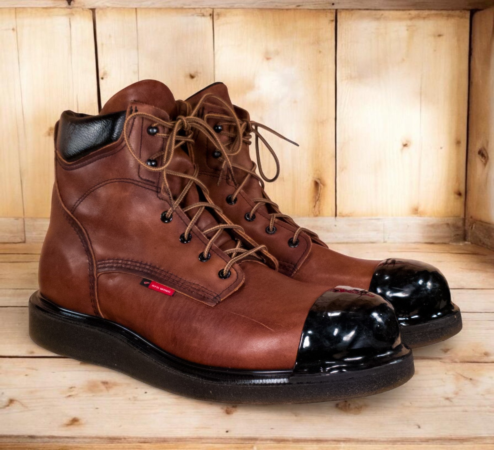 Red Wing 676 Supersole Boots with Black Tuff Toe Size 14D (Soft Toe) (USA)
