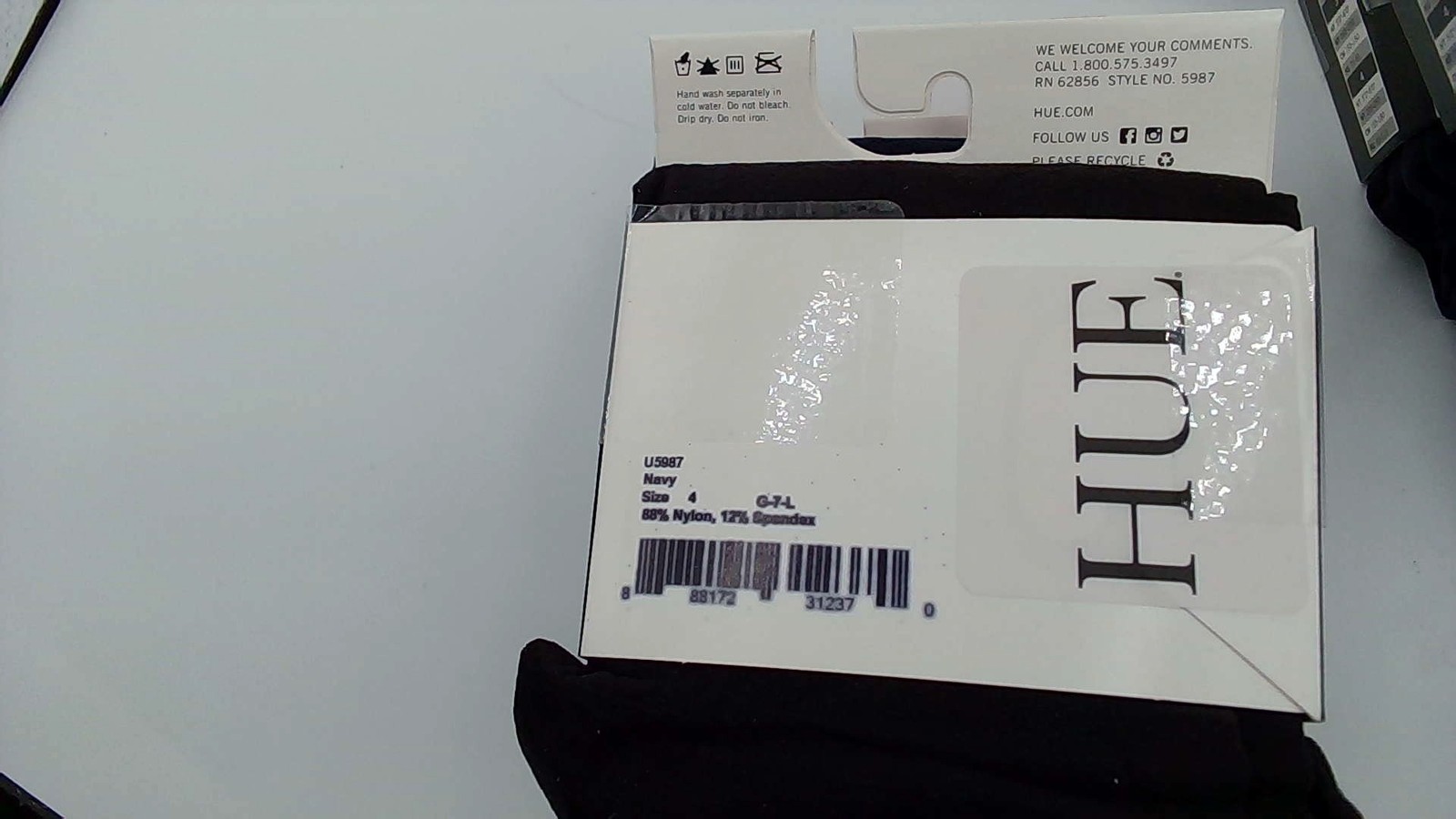 4 Pairs HUE Women’s Total Opaque Control Top Tights 40 Den, Black & Navy Size 4
