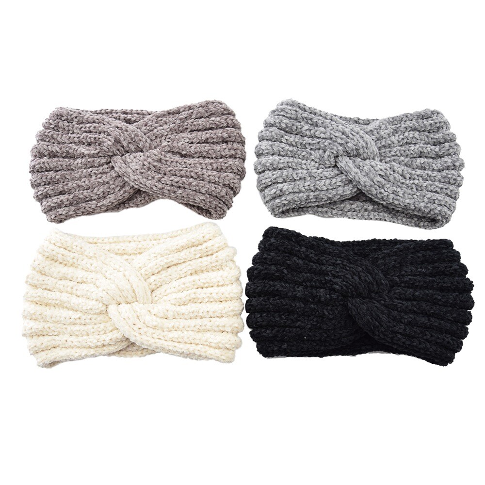 Women Winter Knitted Crochet Knotted Wide Headband Ear Warmer HeadWrap Turban
