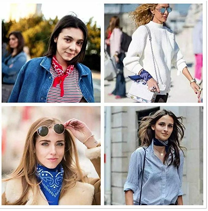 12 PCS MIX Cotton Bandana Face Mask Cover Head Wrap Solid Plain Scarf