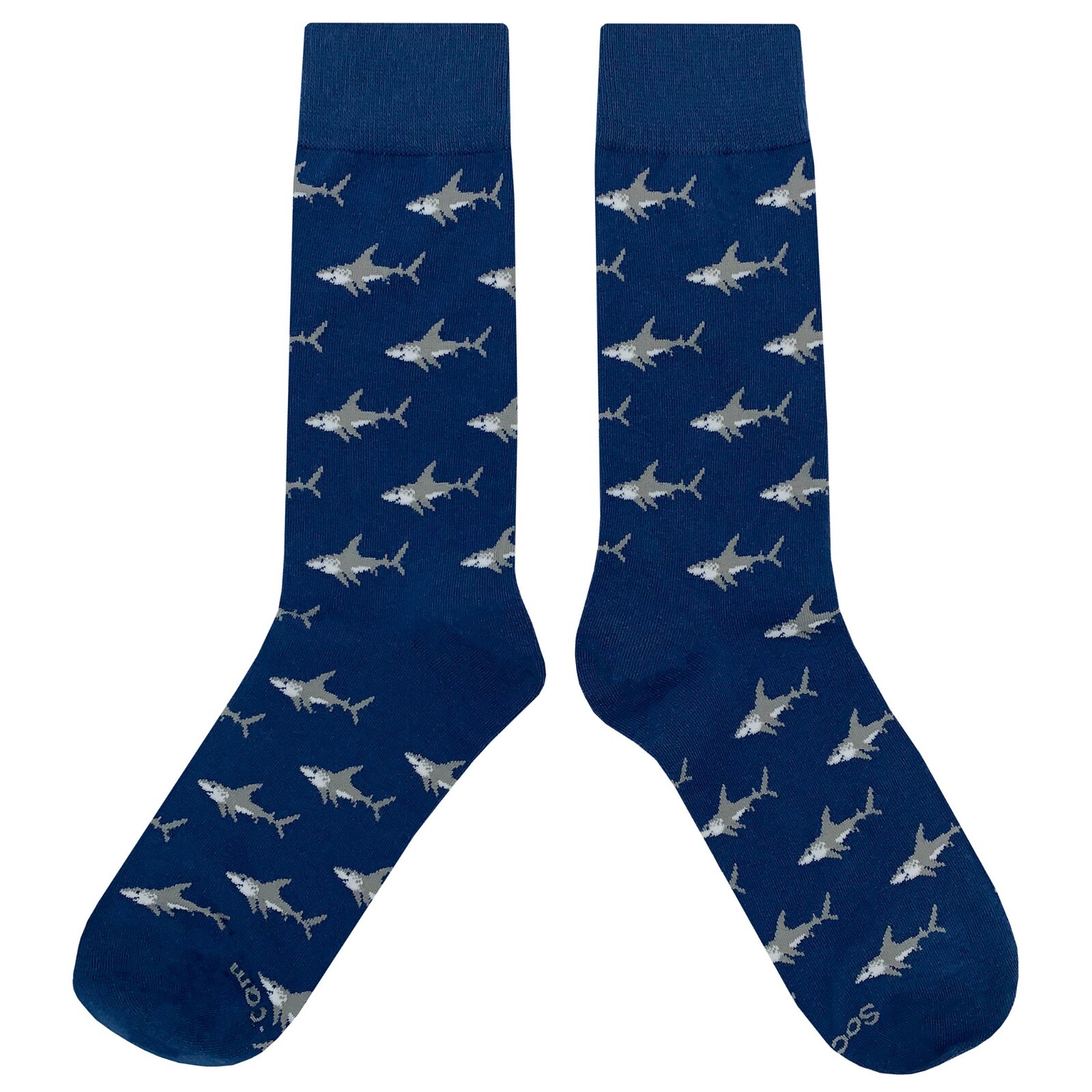 NWT Mini Shark Dress Socks Novelty Men 8-12 Blue Crazy Fun Sockfly