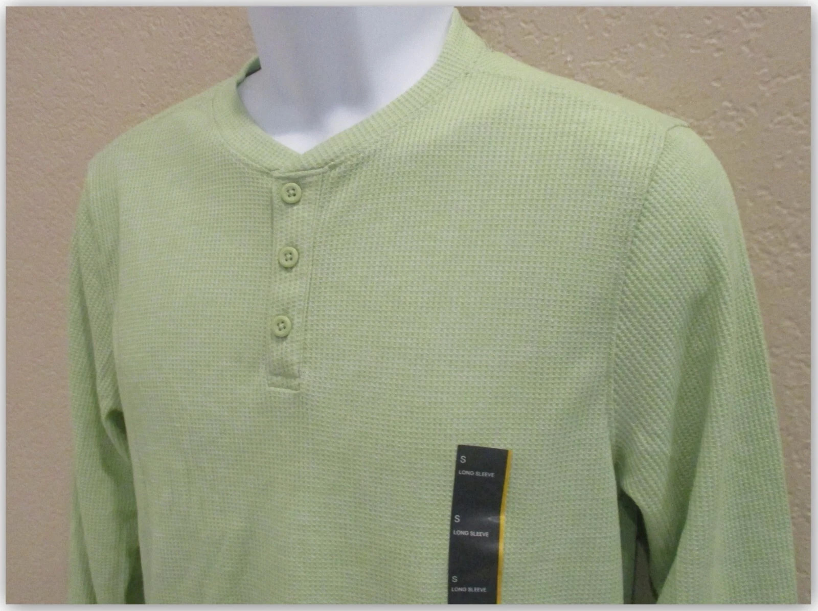 Mens Waffle-Knit long Sleeve 3 BUTTON Henley Shirts – ALL IN MOTION S M L XL XXL