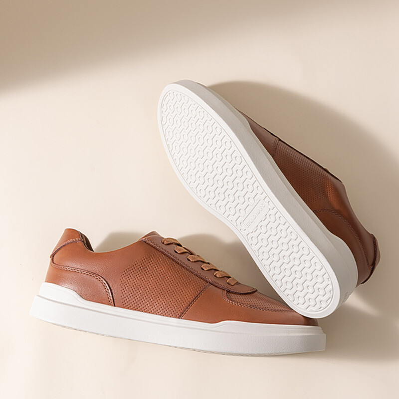 US Men PU Leather Casual Shoes City Walking Shoes Breathable Fashion Sneakers
