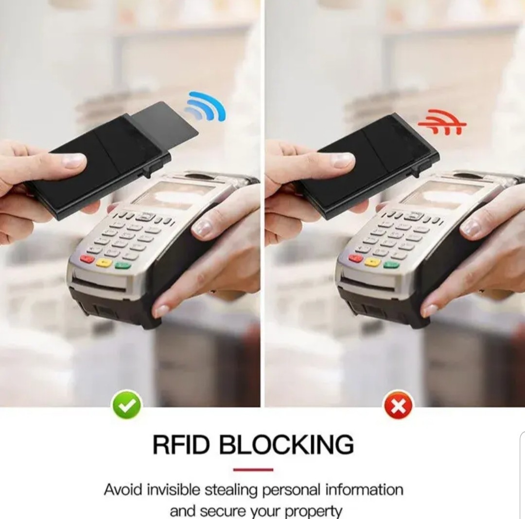 Minimalist Designer Pop-Up Wallet – Slim RFID-Blocking Aluminum ID & Credit Card