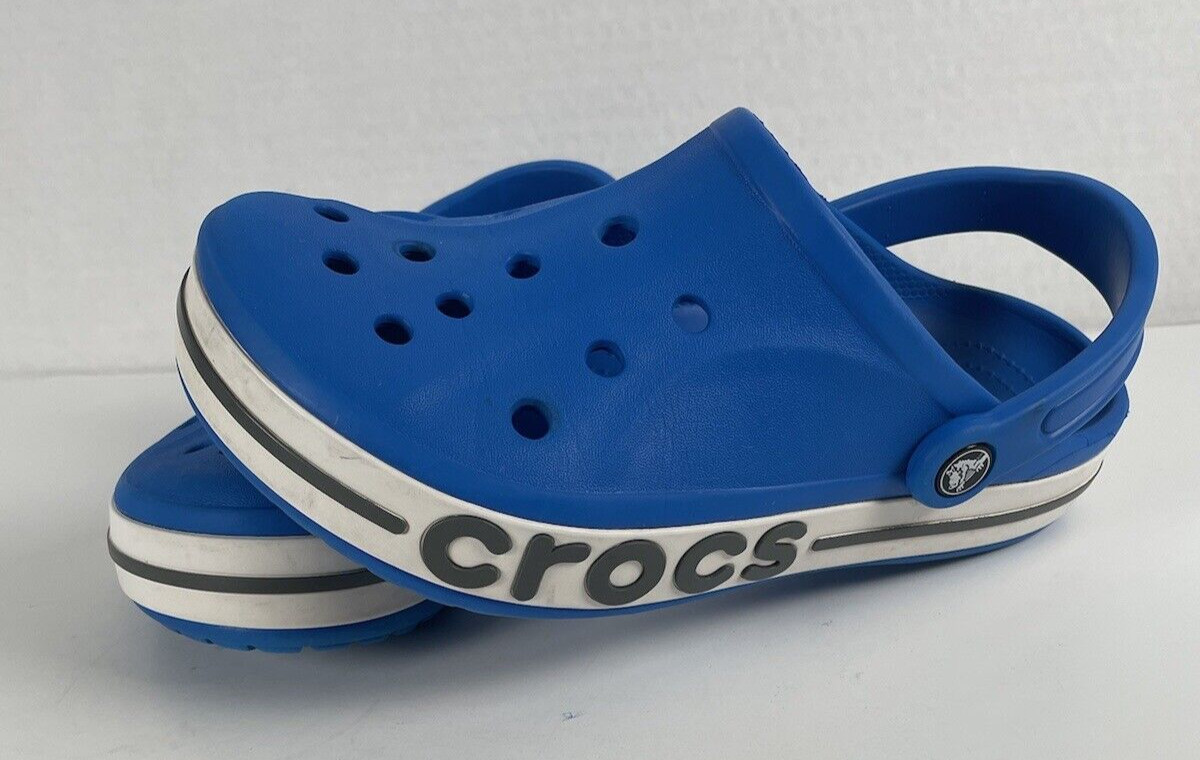 Crocs Sandals Adult Unisex Womens 8 Mens 6 Bayaband Blue Slide Great Condition