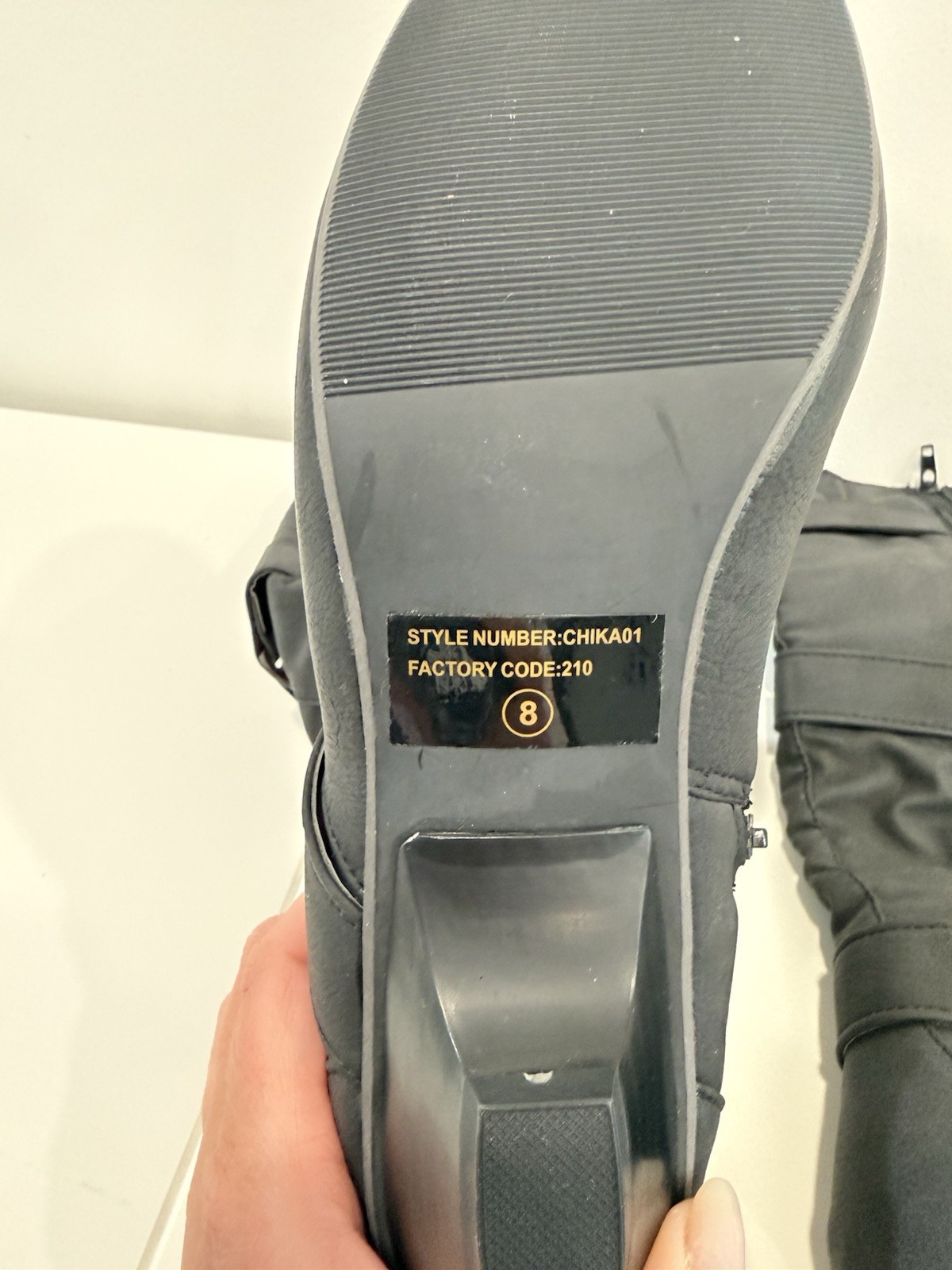 Brand New – Bumper Chika01 Black Synthetic PU High Boots Size 8