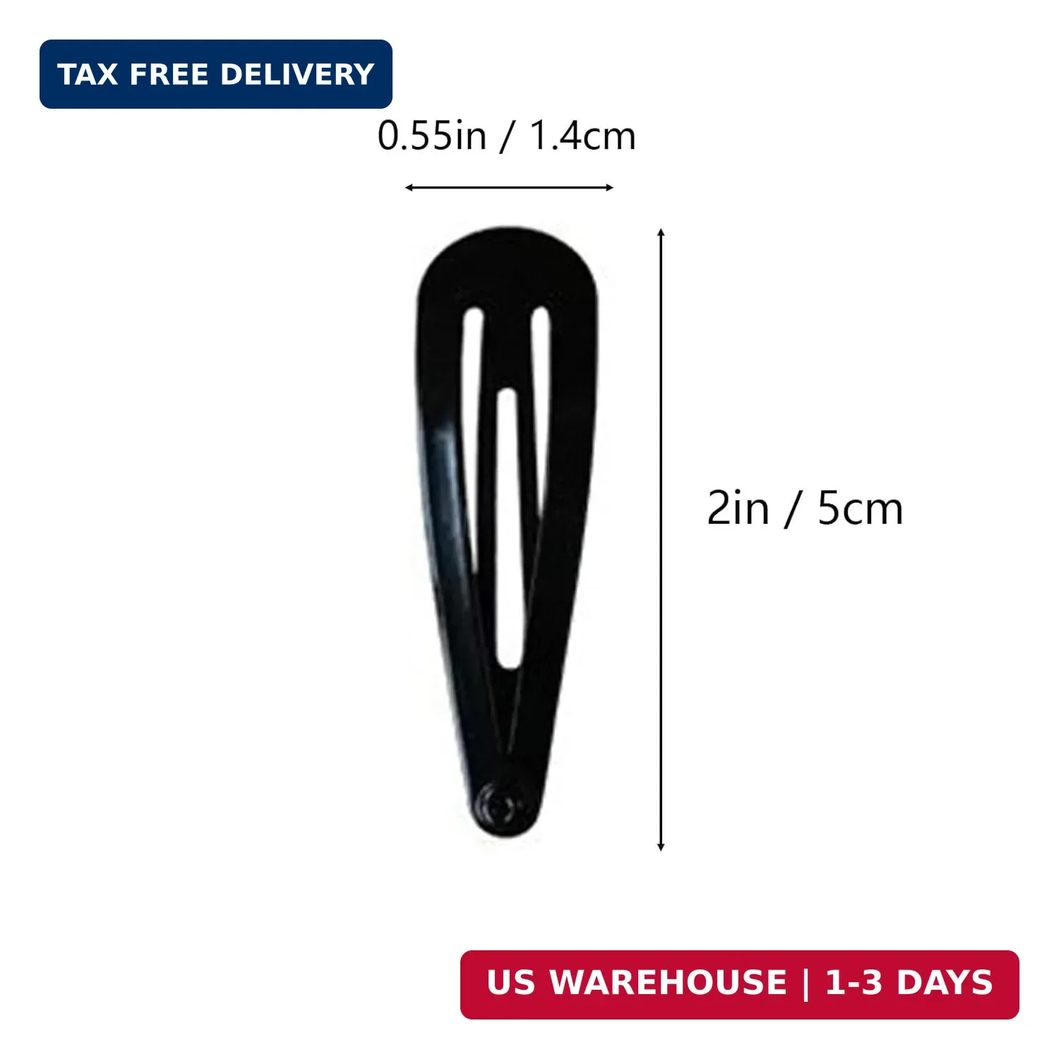 70 Pack 2 Inch Barrettes Women Metal Snap Hair Clips Accessories, Tuefuzy Black