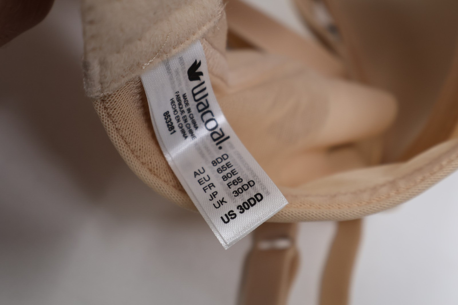 Wacoal Ultimate Side Smoother Contour T-Shirt Bra size 30DD Tan Style 853281