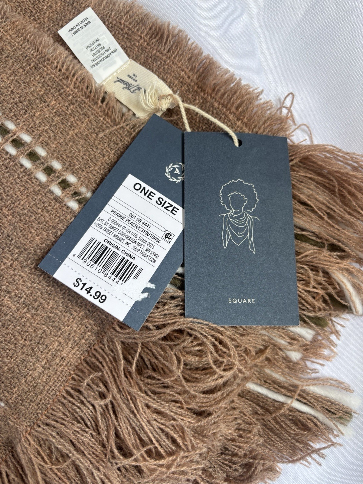 Universal Thread Brown Solid Knit Scarf with Fringe – Women’s Acrylic Blend NWT