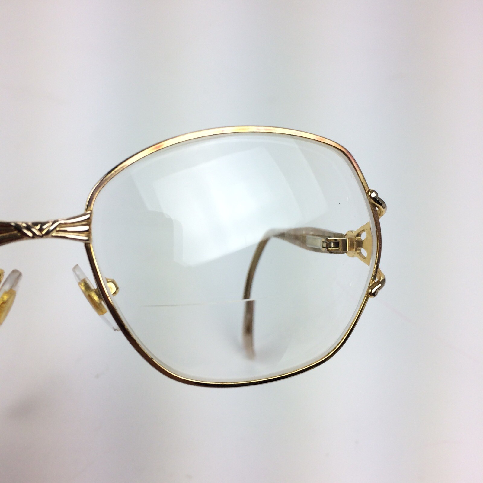 Vtg Silver Dollar Eyeglasses Plastic & Metal Jessica Gold RX Frames 51/12/121mm