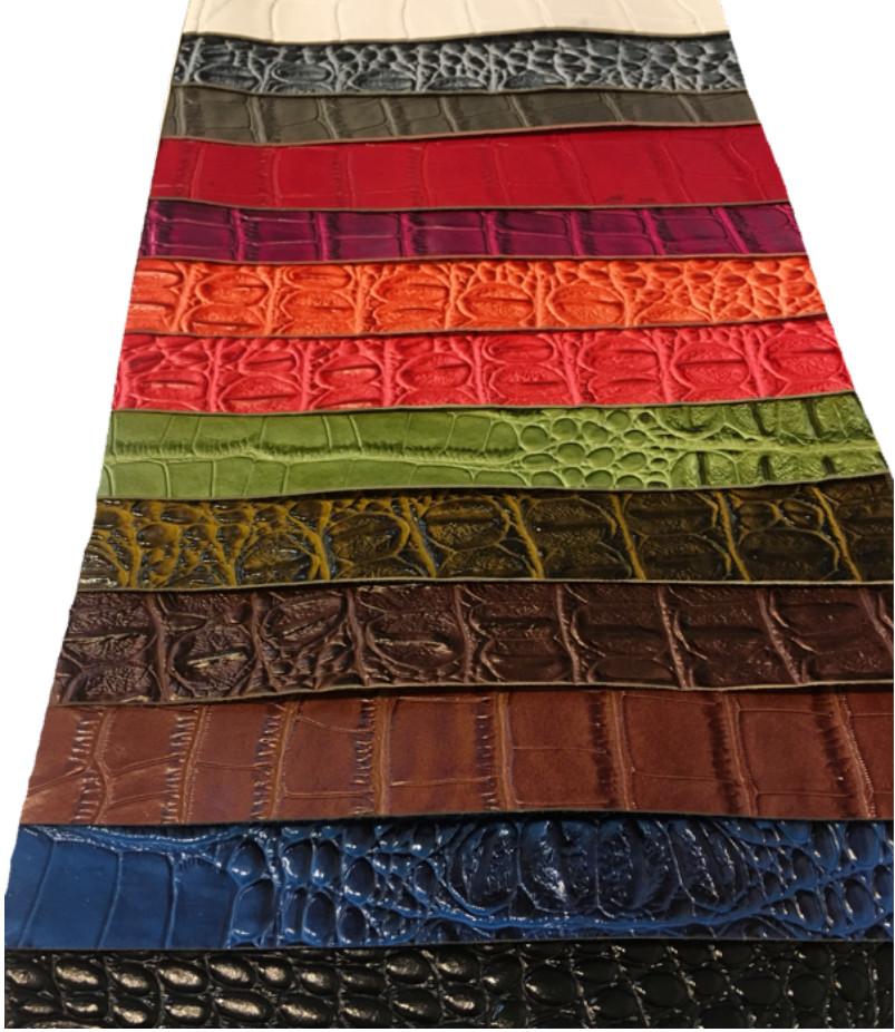 BIG NILE CROCODILE 3D Texture Faux Leather Upholstery Vinyl Fabric YARD