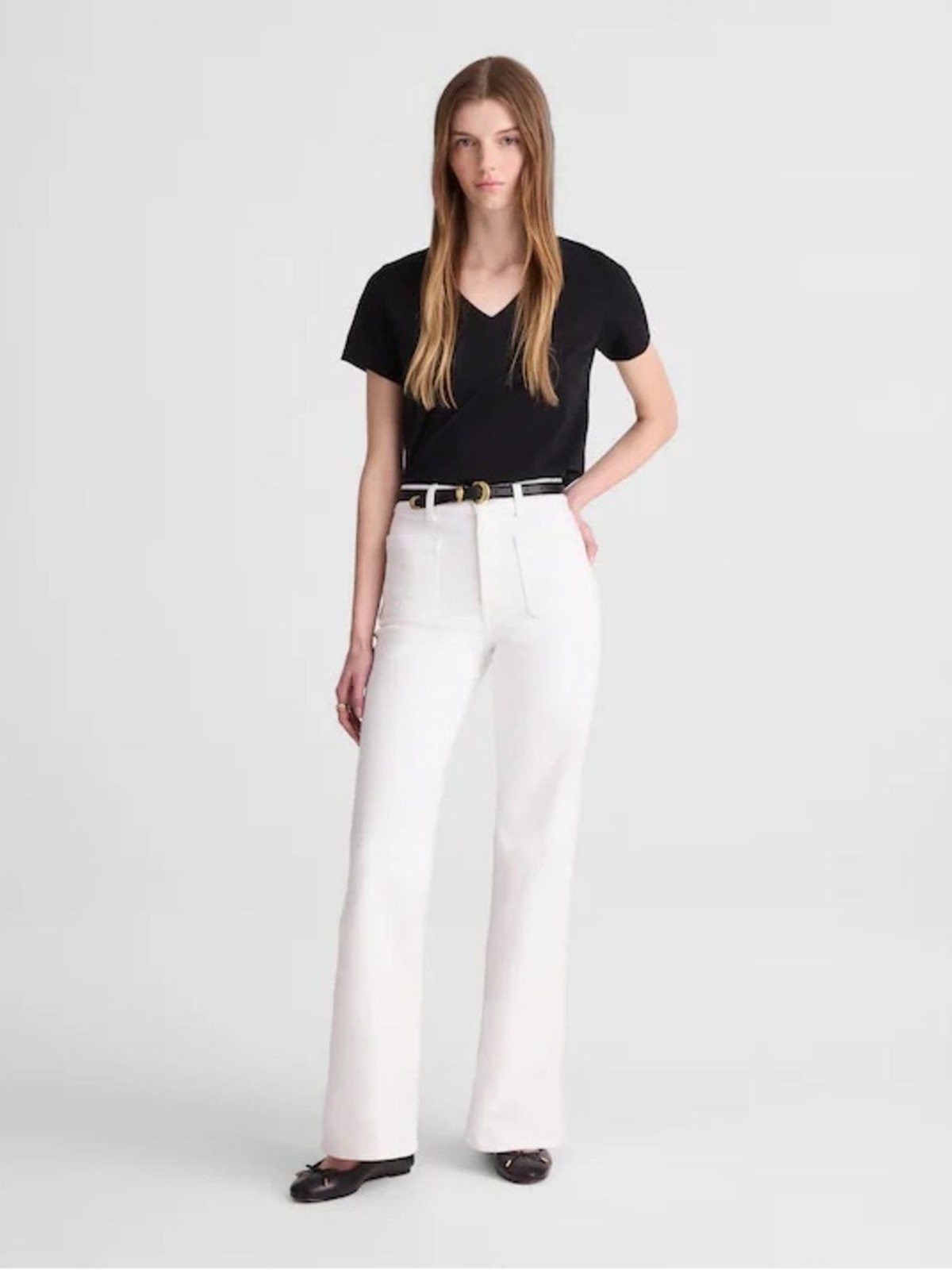Madewell The Emmy Wide-Leg Jean in Super Stretch Denim in Tile White Size 28 NWT