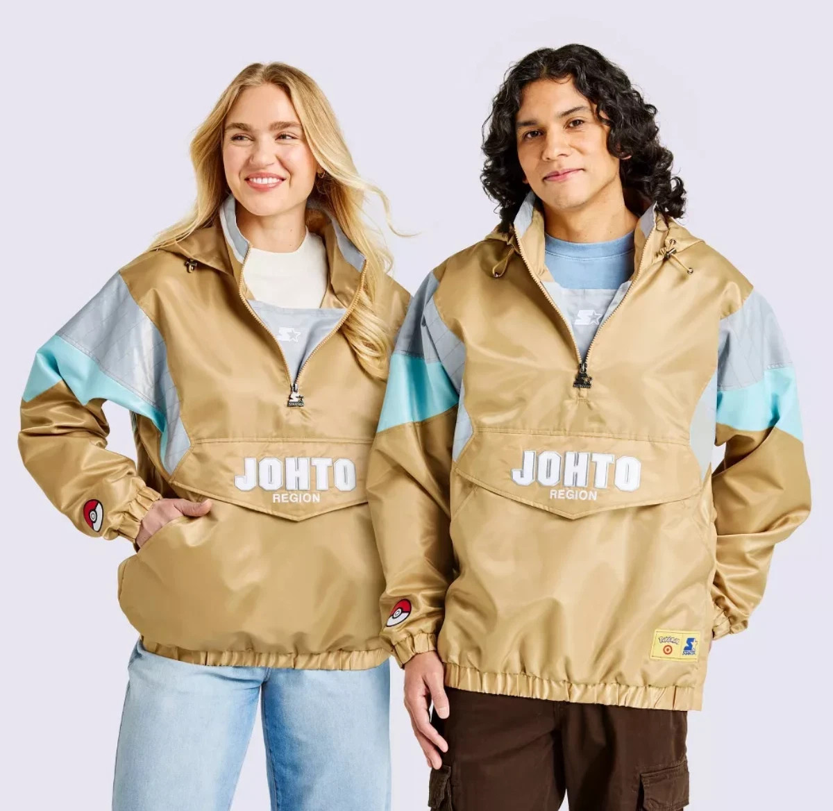 🔥Pokemon x Target Starter Pullover Jacket Gold JOHTO Region Size S ✅Preorder✅
