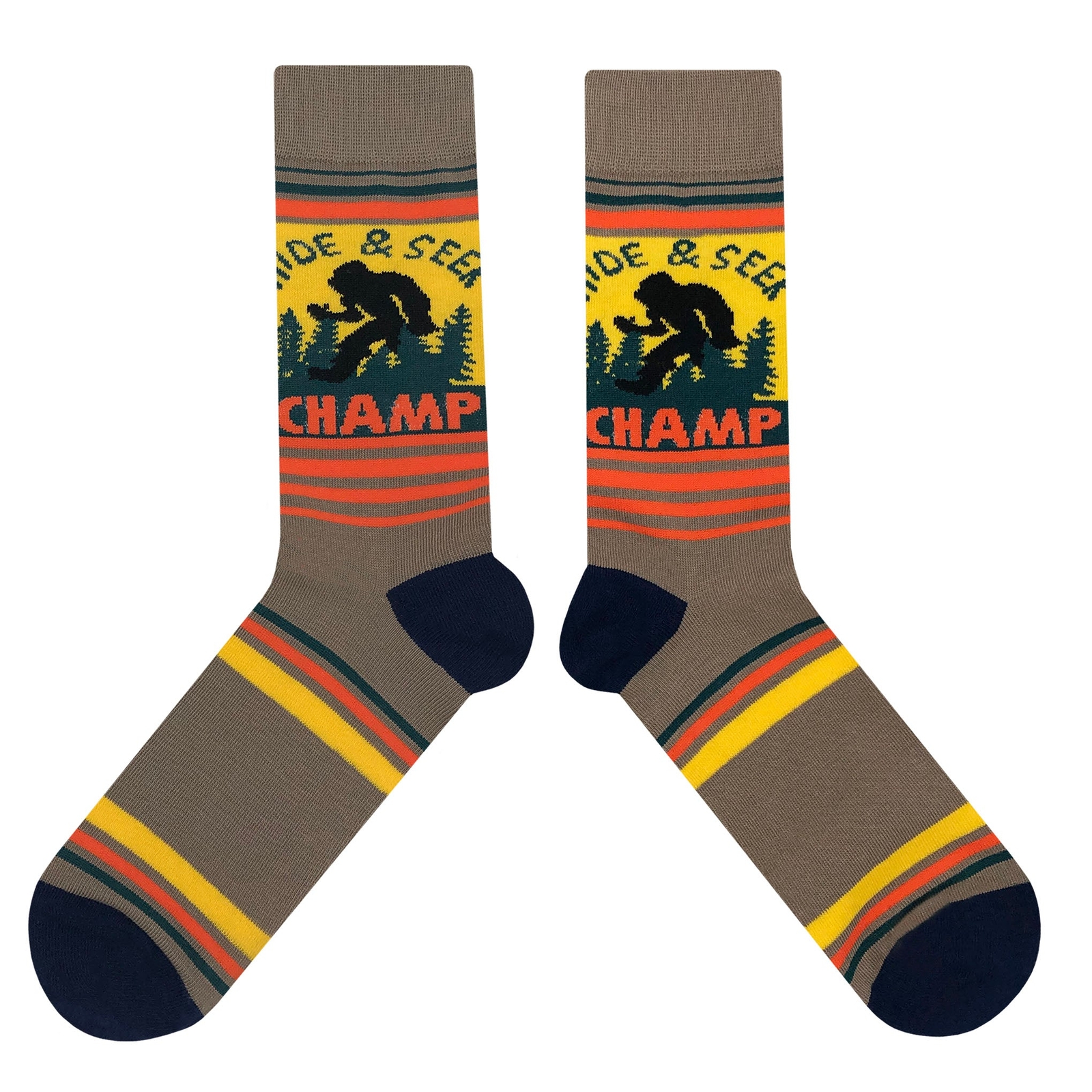 NWT Hide Bigfoot Dress Socks Novelty Men 8-12 Multicolor Crazy Fun Sockfly