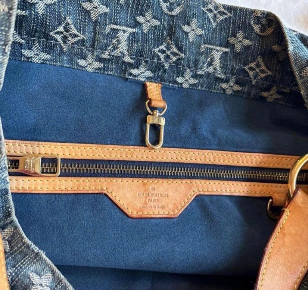 LOUIS VUITTON Monogram Denim Daily GM Blue M40493 Shoulder Bag Auth