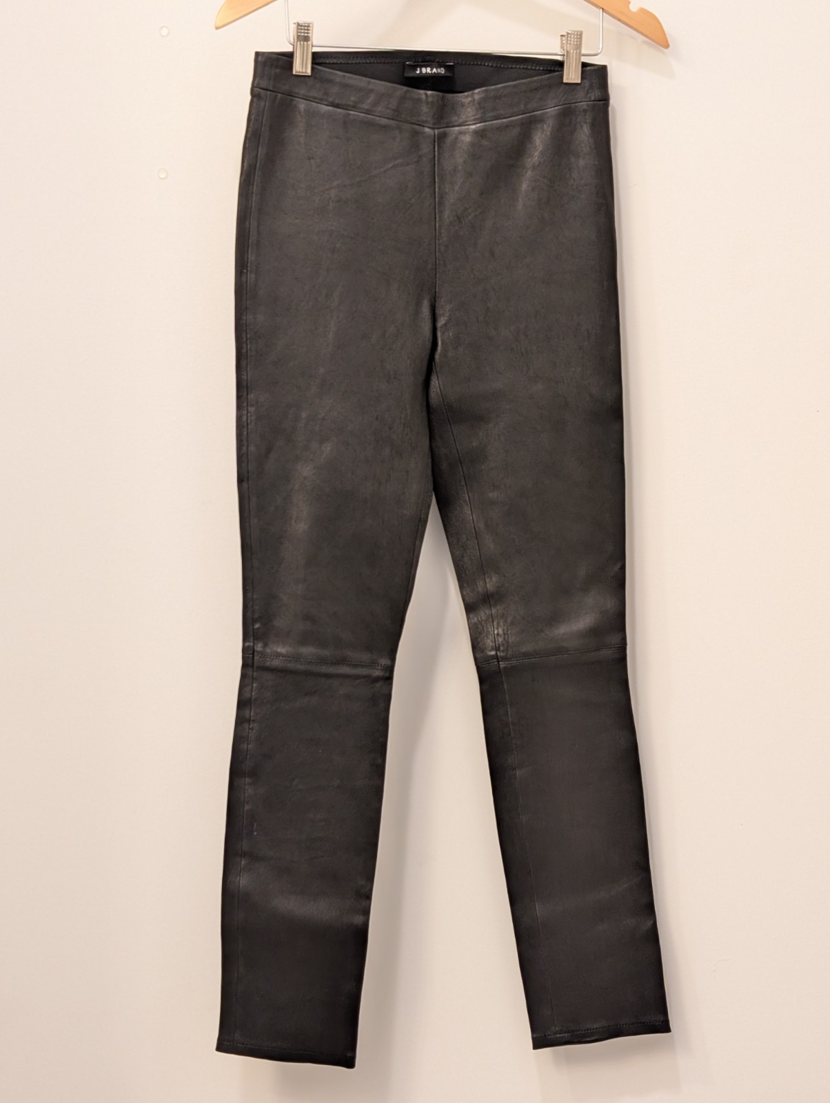 $1050 J BRAND L8007 SKINNY EDITA PULL UP LEATHER LEGGING PANTS WOMEN’S MED BLACK