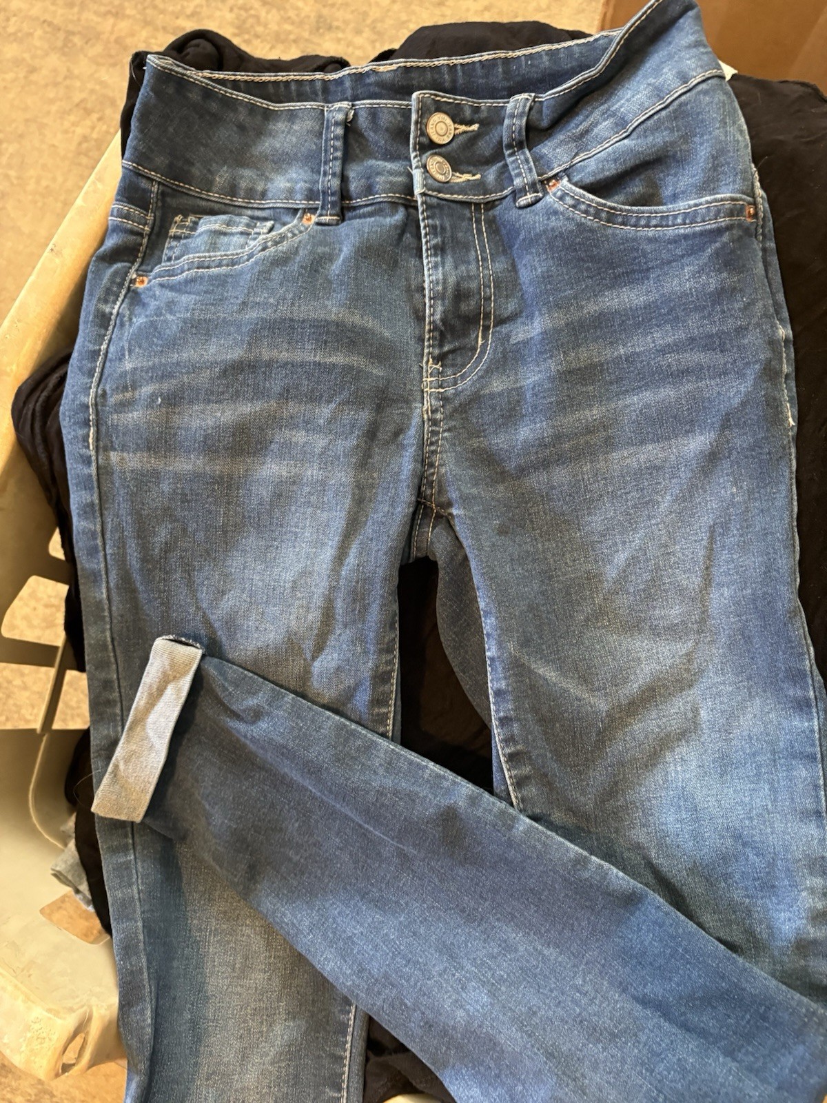 Girls Jeans With Cuff Legs