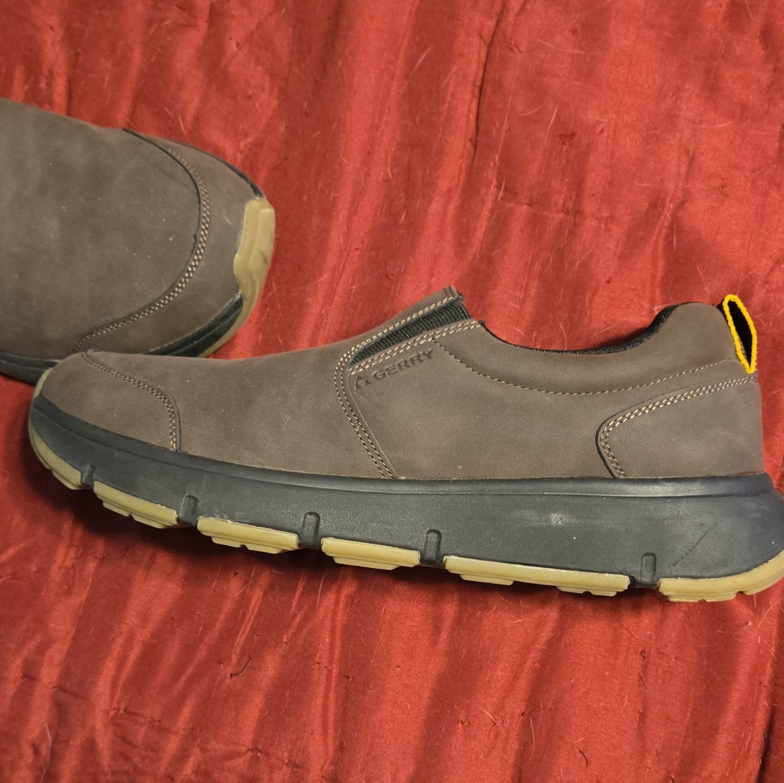 Gerry Men’s Brown Suede Slip-On Casual Shoes Round Toe Rubber Sole Size 11