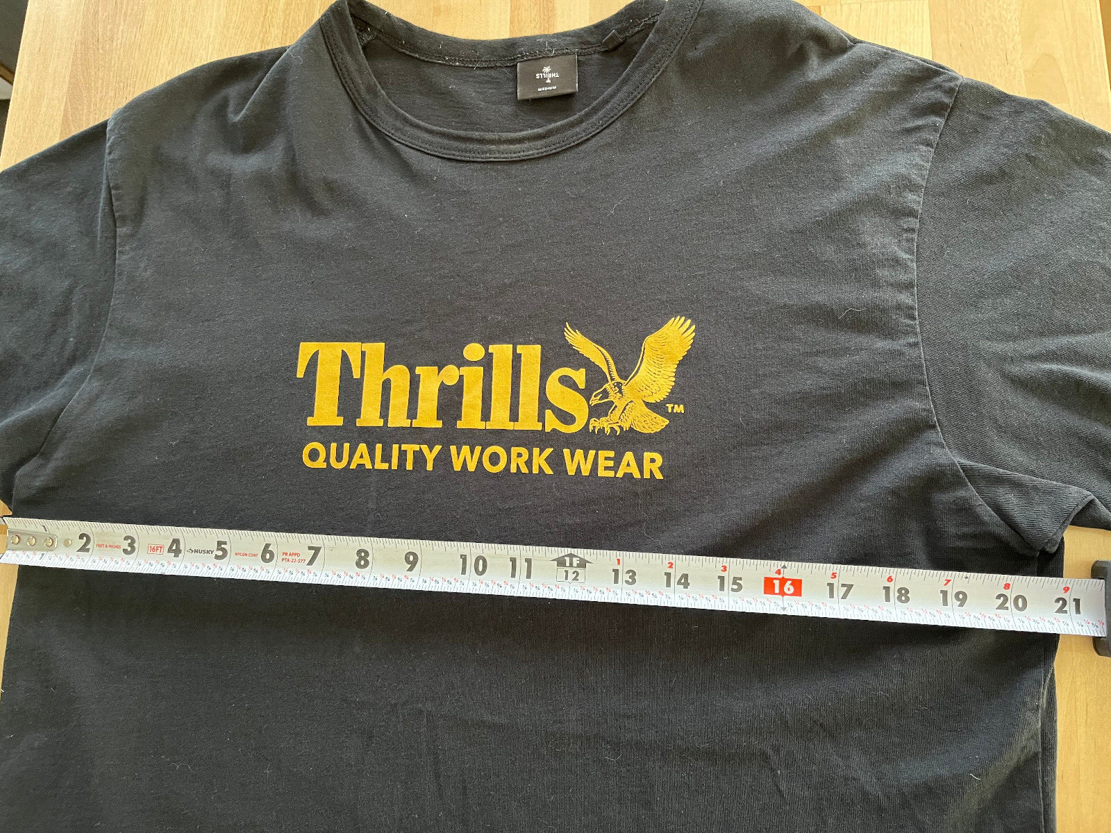 THRILLS Quality Work Wear Graphics BLACK Box Fit Tshirt – Men’s Sz M