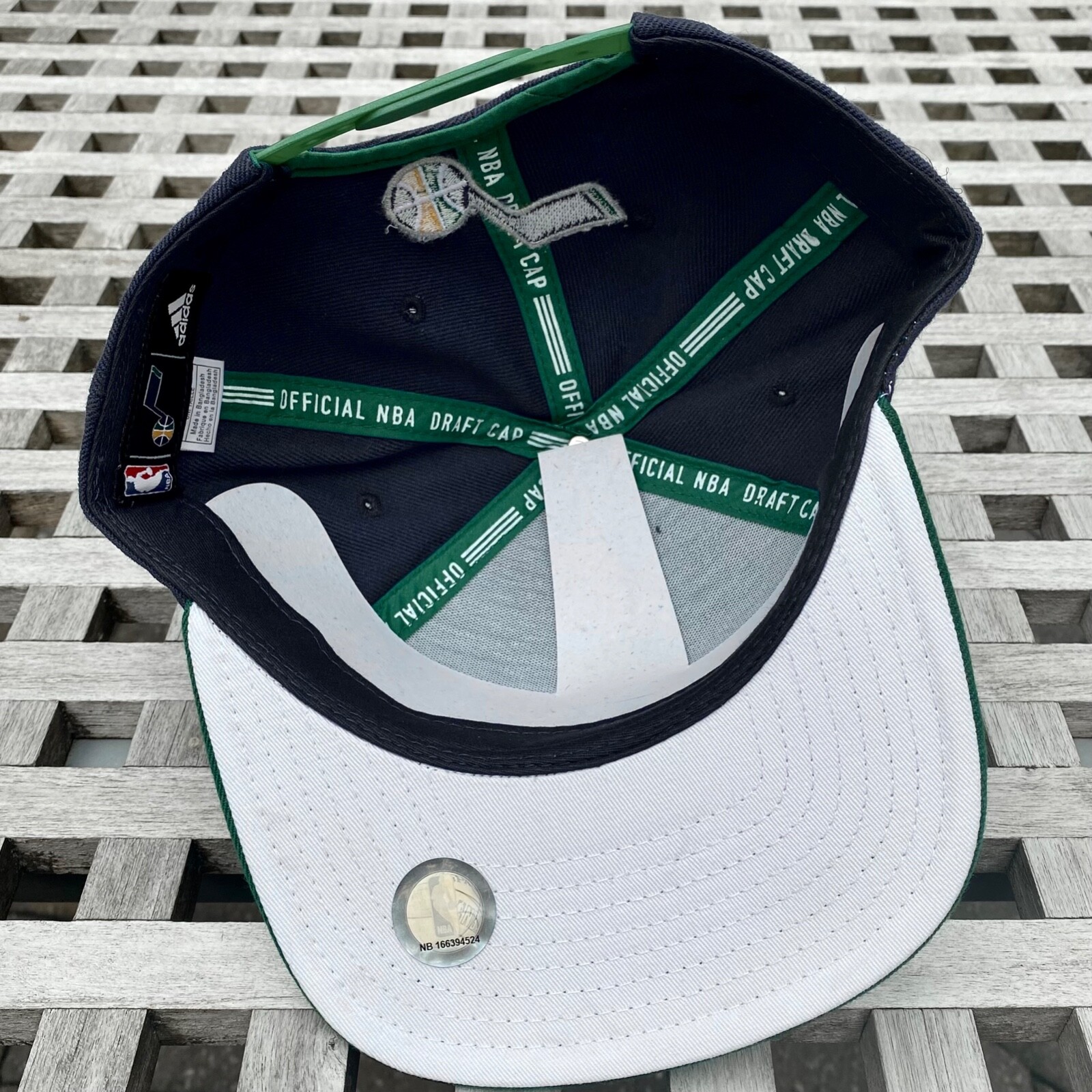 Utah Jazz Script Logo Spell Out Adidas NBA Draft 2 Tone Snapback Cap Hat