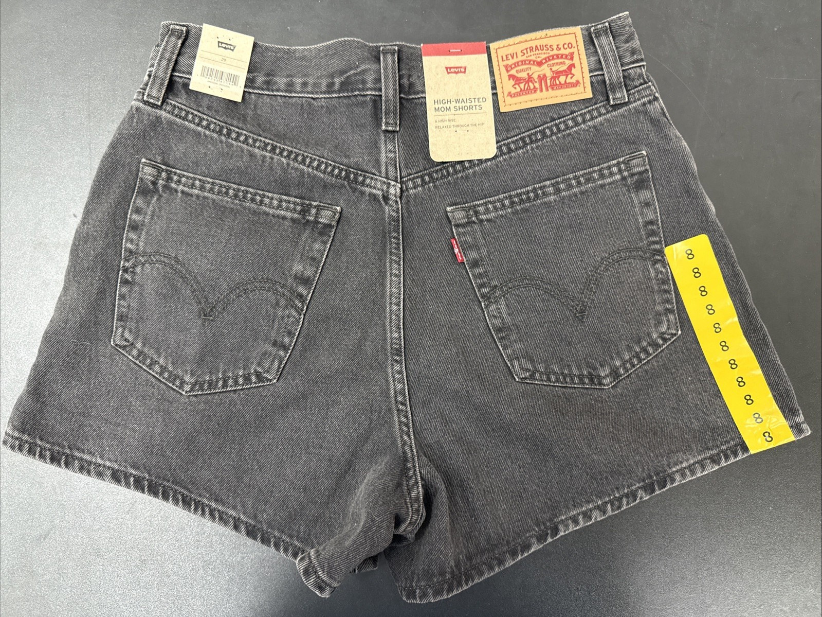 Levi’s Women’s High-Waisted Relaxed Fit 5 Pocket Cotton Denim Mom Short Size 29