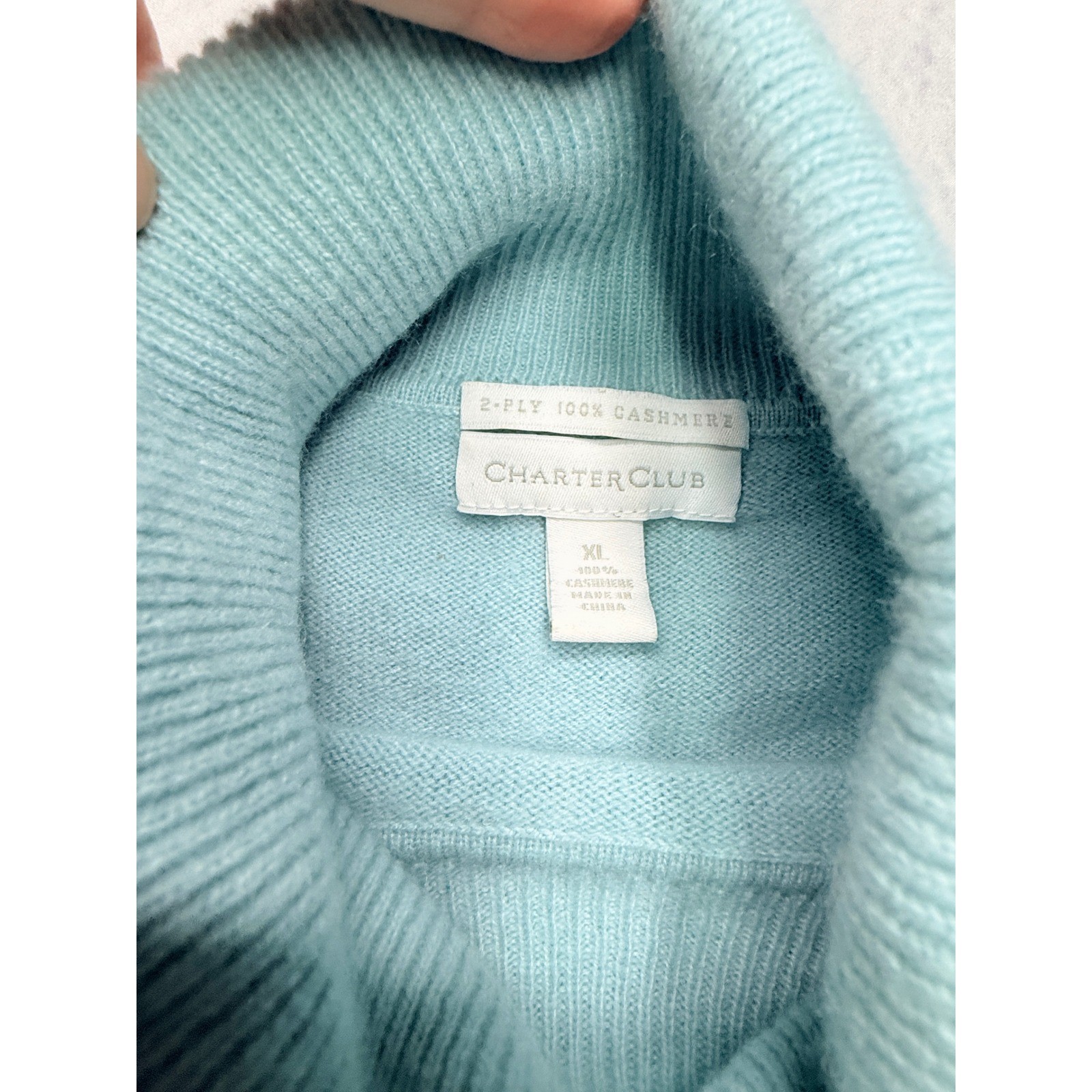 Charter Club Womens sz XL Cashmere Turtleneck Sweater quiet luxury minimalist