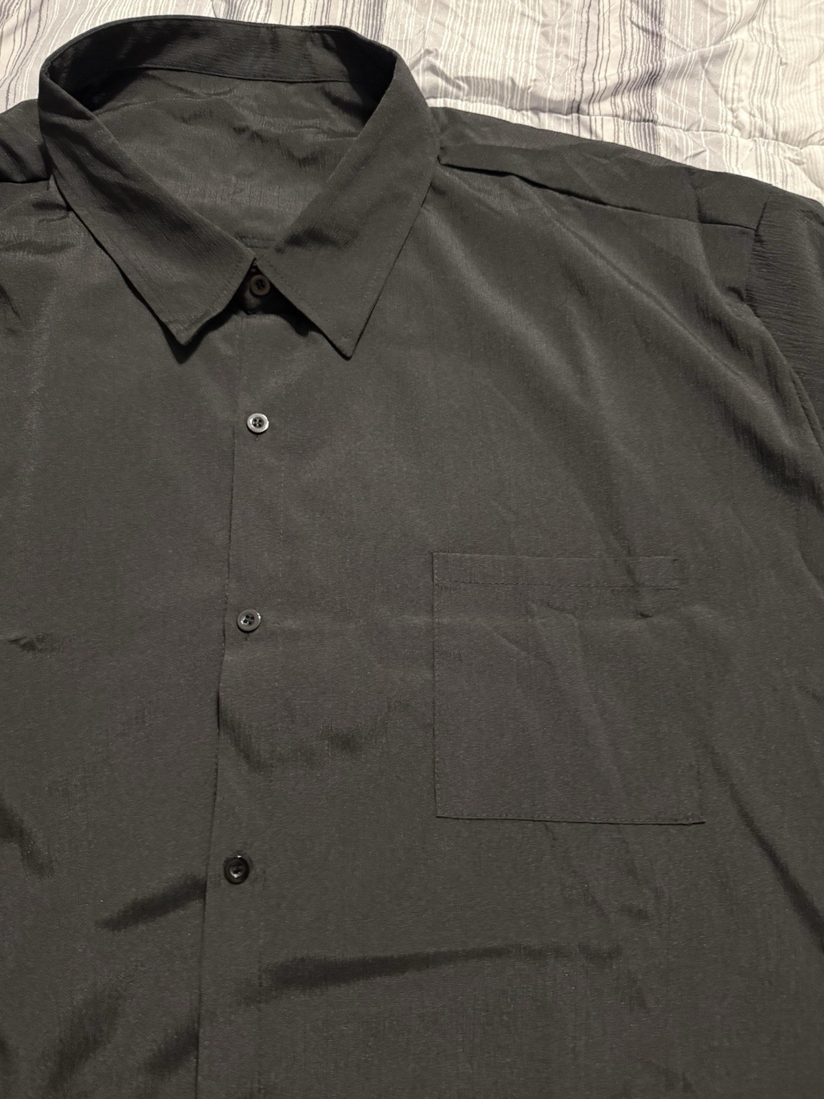 Big & Tall Men’s Black Dress Short Sleeve Shirt Size 7XL New