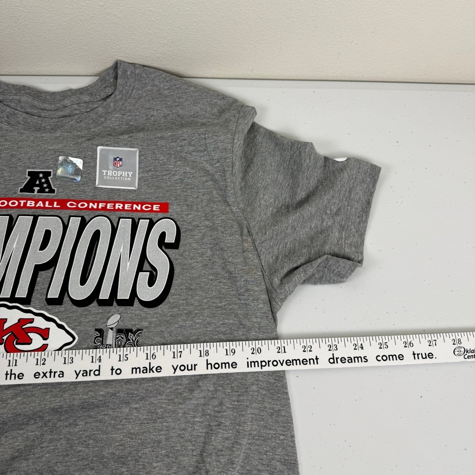 Nike T-Shirt Mens Large Gray AFC Champions Kansas City Chiefs Super Bowl Tee NWT