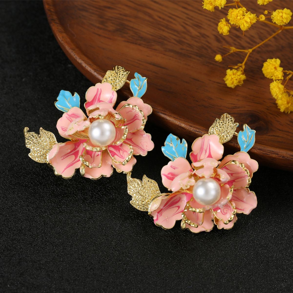 Peony Flower Pearl Hair Clip Handmade Retro Chinese Style Hair Accessories1 Pair