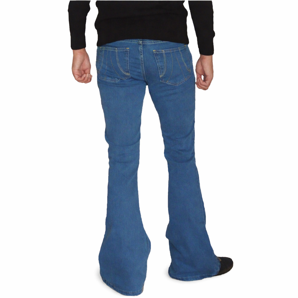 Men’s Bell Bottoms Flared Jeans- Retro Denim Flares – Classic 60s 70s Hippie