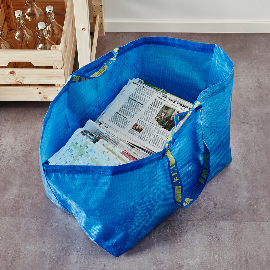 2PC IKEA Large Shopping Bag Laundry Grocery Storage Blue Durable-Frakta-19Gal