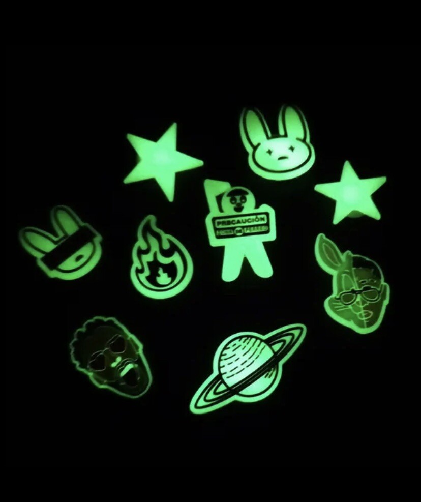 Bad Bunny Glow In The Dark Charm For Crocs Shoe Charms – 14 Pieces