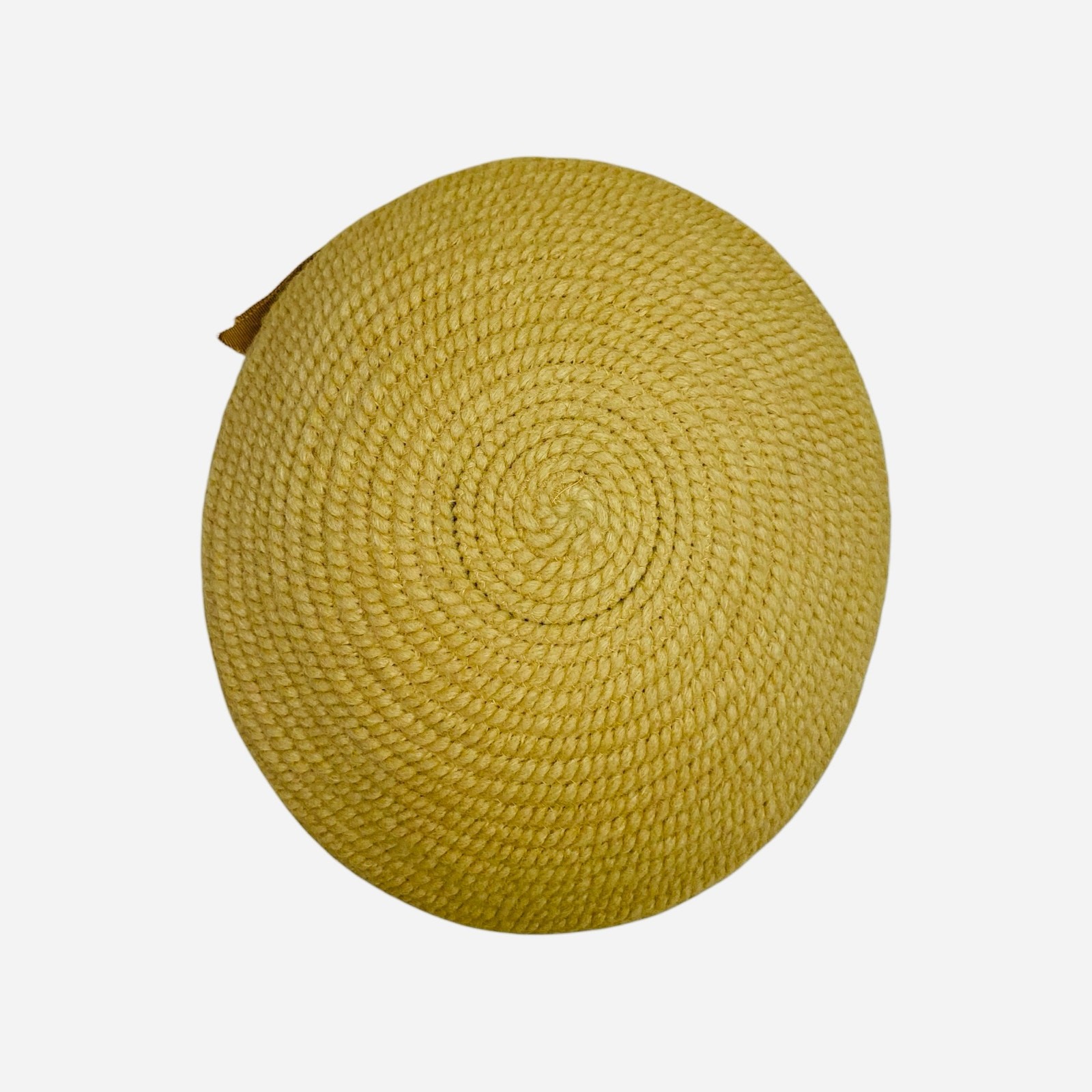 1960s Golden Yellow Pillbox Hat Everitt Original Woven Tilt Hat