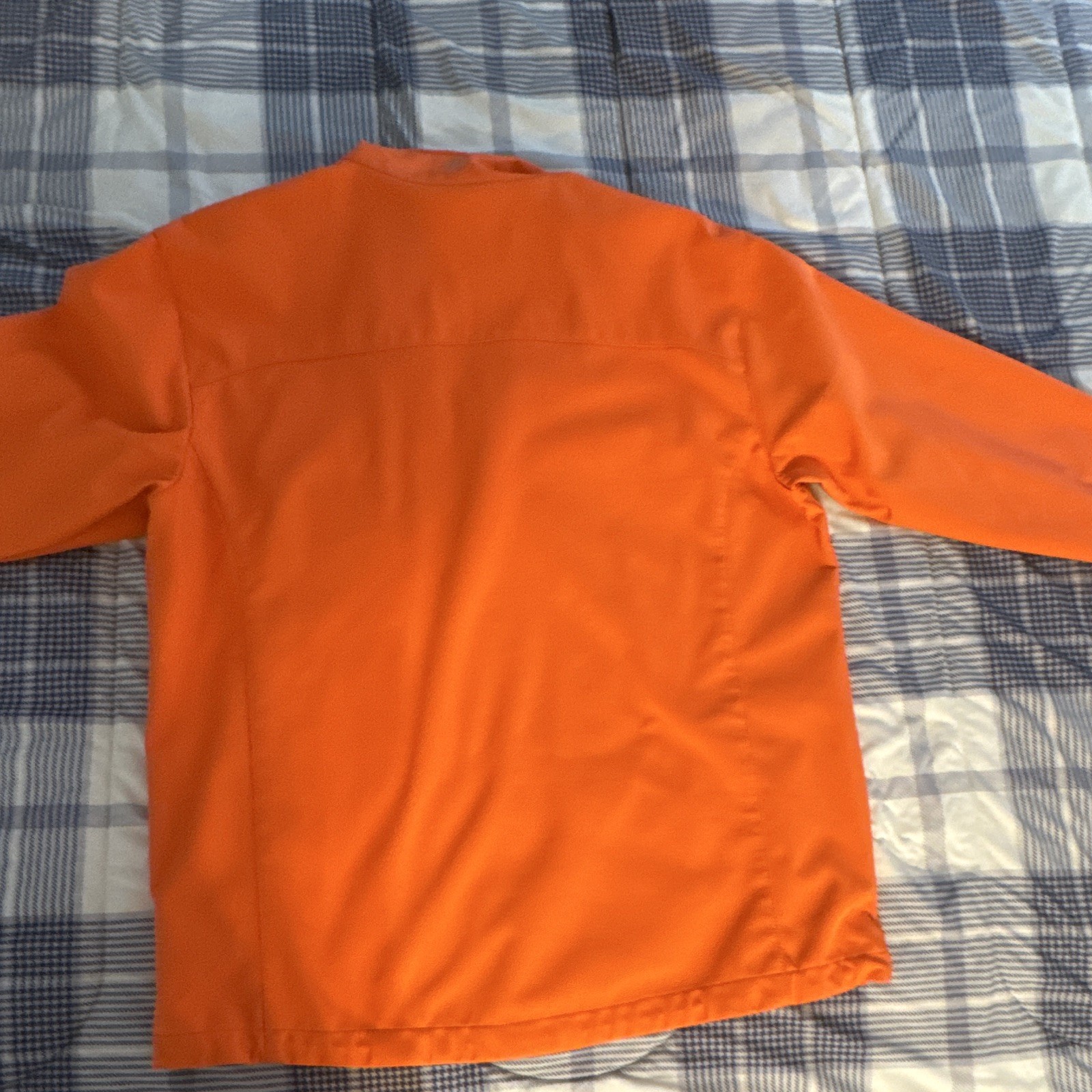 FreeTech Men’s Orange Softshell Jacket Full Zip Stand-Up Collar Pockets M