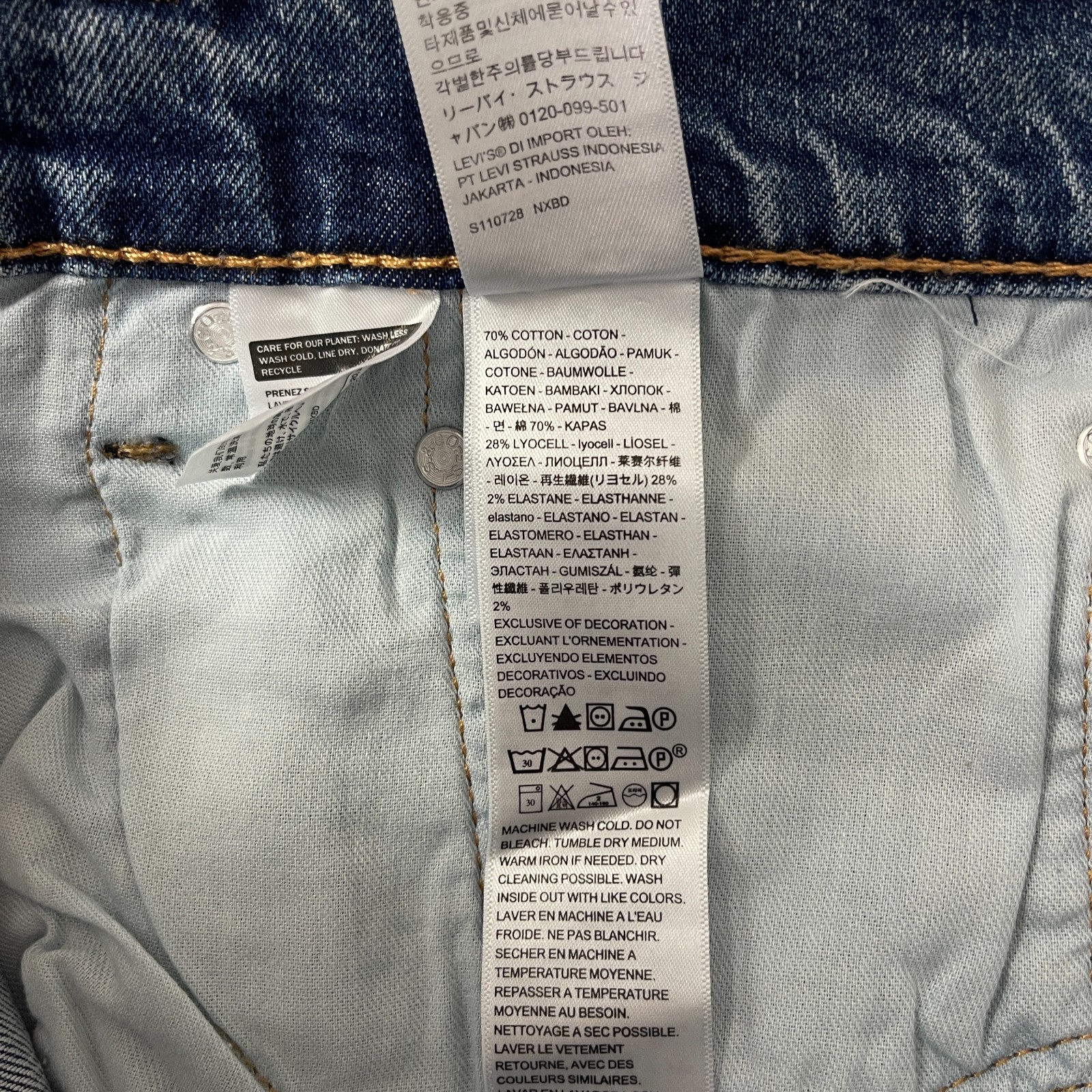 Levis 512 Jeans Mens 36×34 Blue Slim Taper Light Wash Denim Preppy Minimalist
