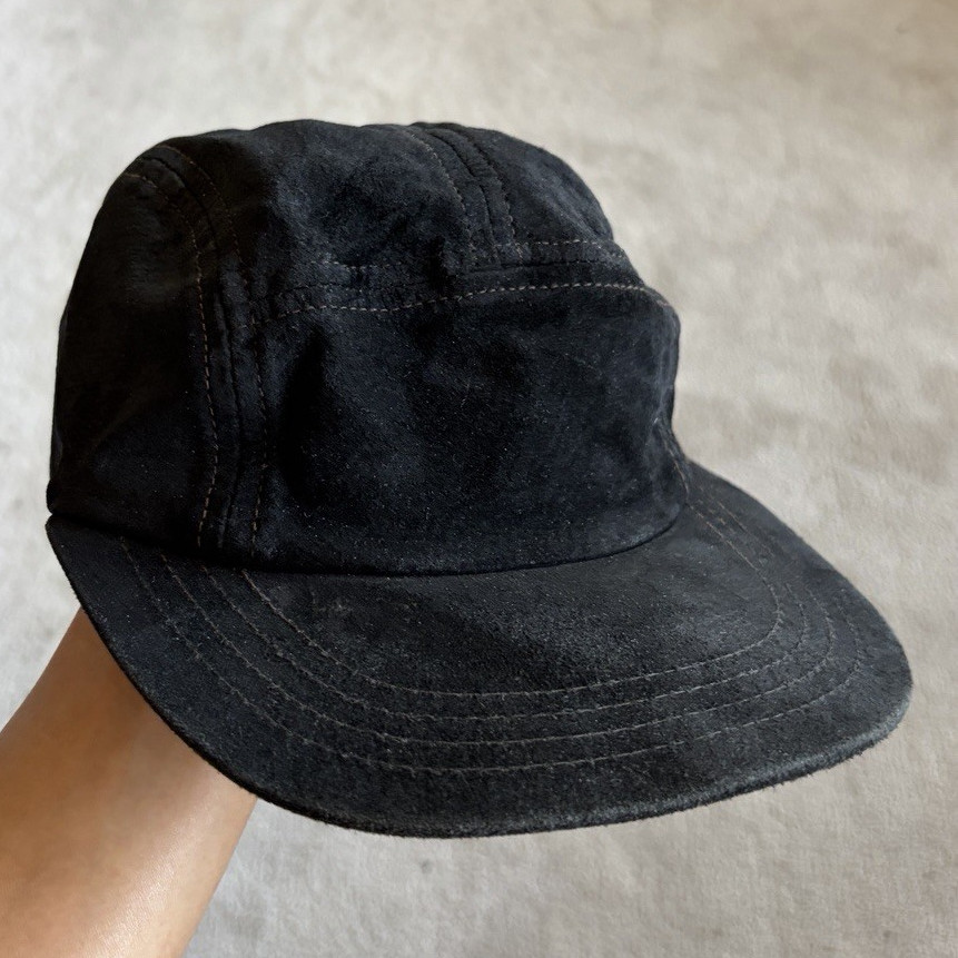 Black Suede Camp Cap Hat One Size Unisex Adults Hender Scheme