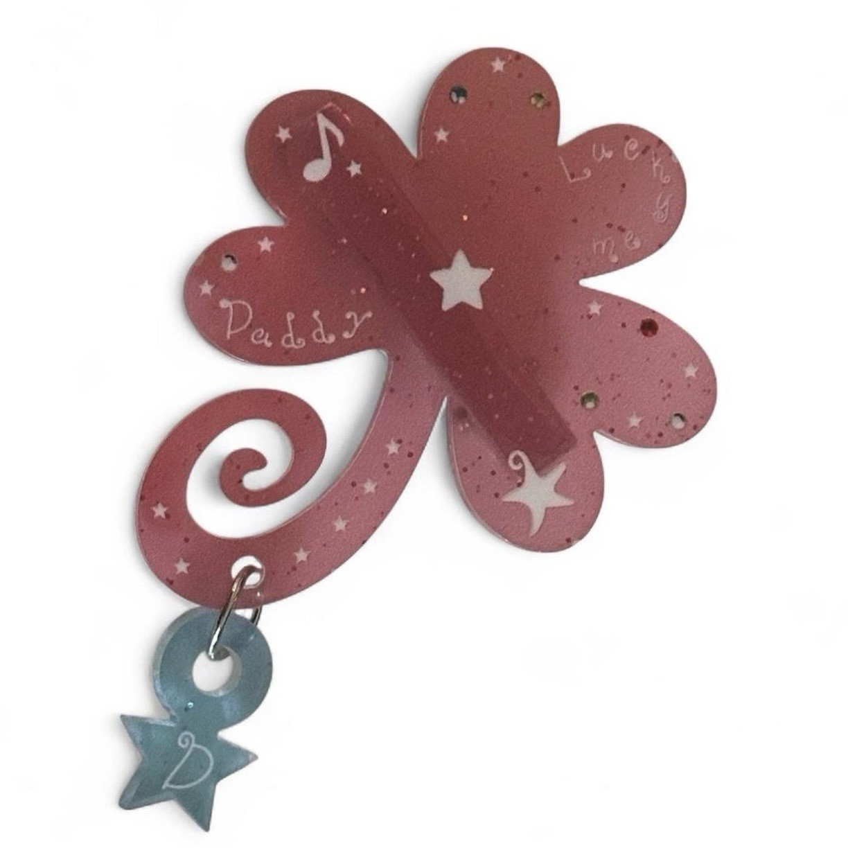 Y2K Daddy pink flower & blue dolphin hair clips