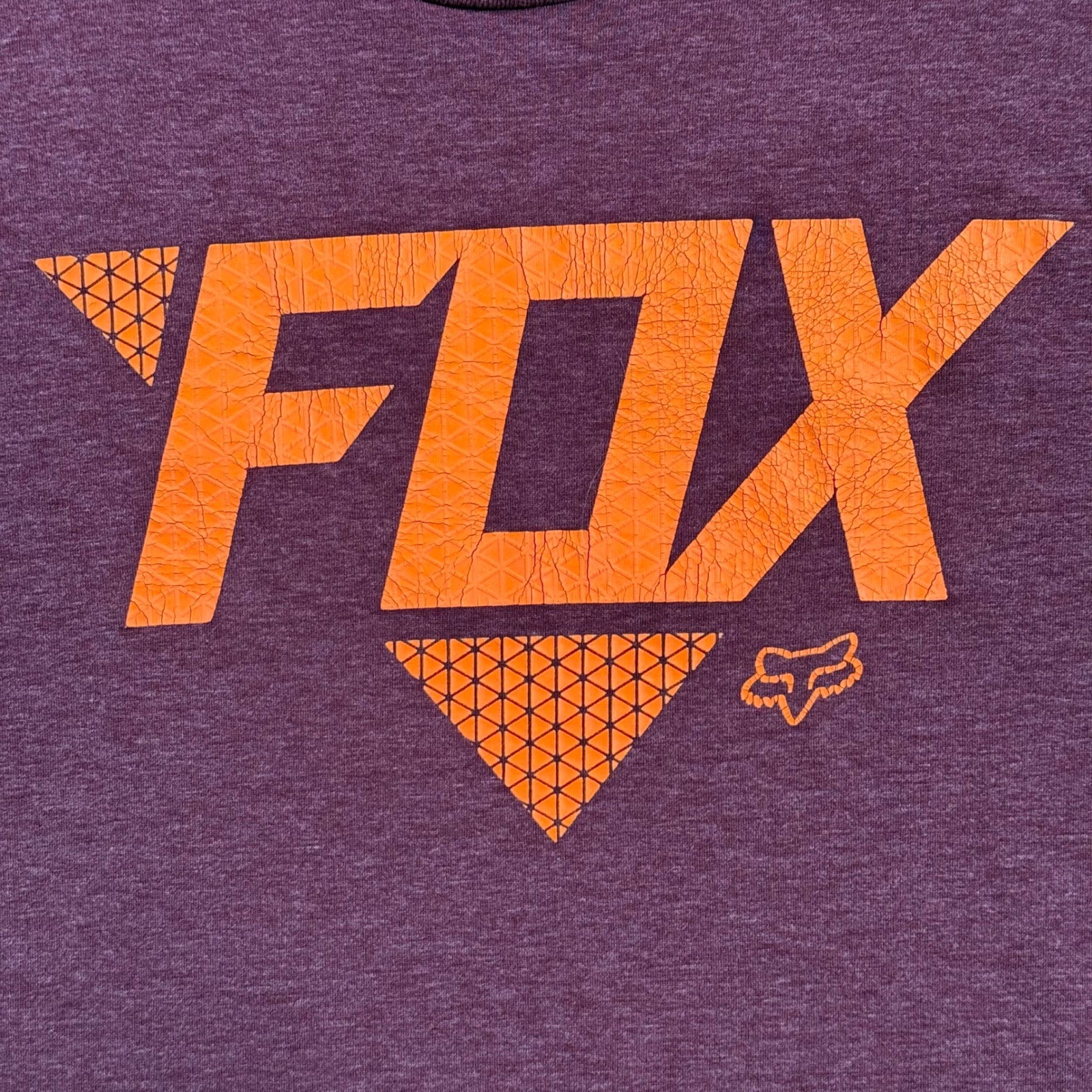 Fox Racing Active Tech Mens T-Shirt Maroon Burgundy Orange Logo Graphic Large