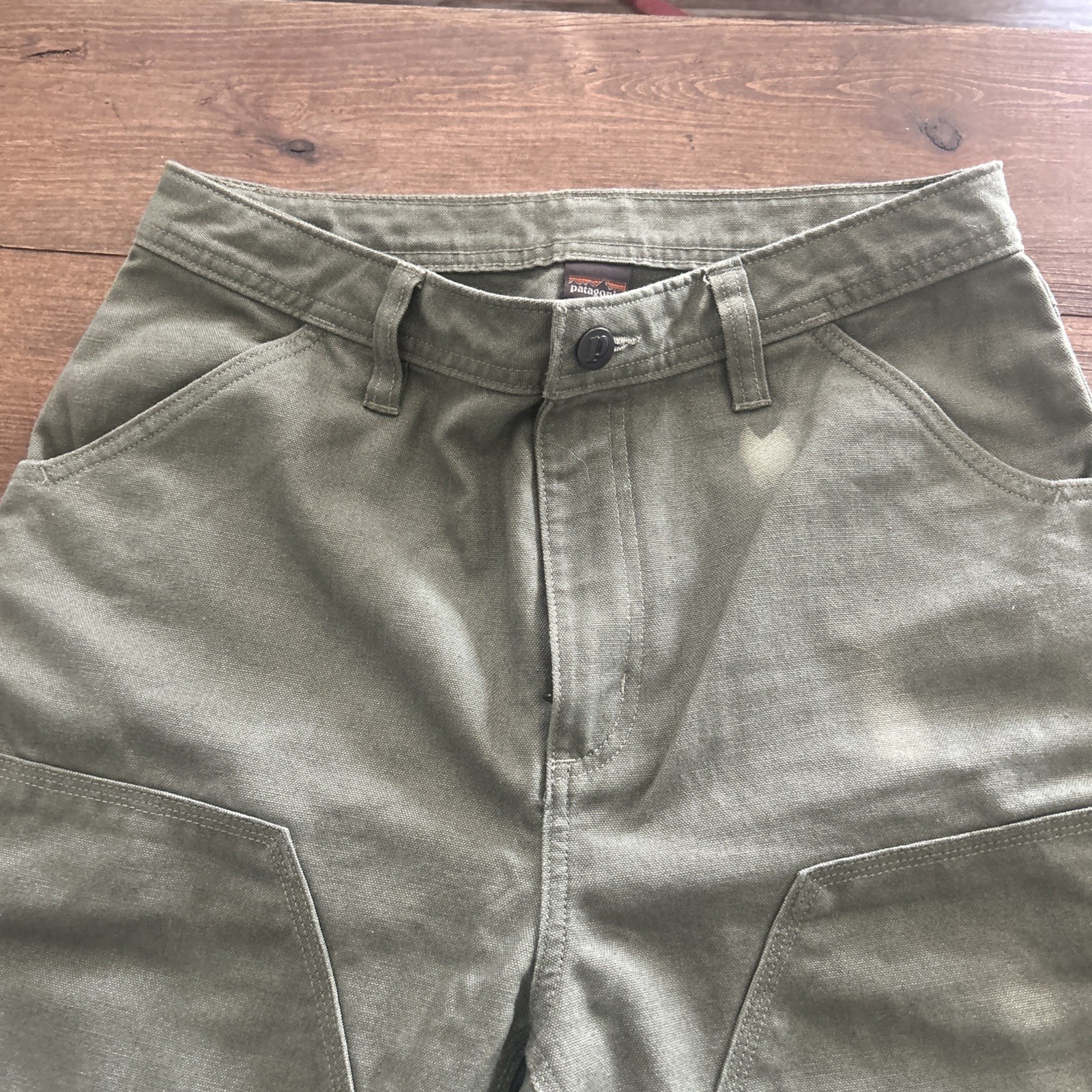 Patagonia Women’s Pants 8 All Seasons Hemp Canvas Double Knee Fatigue Green